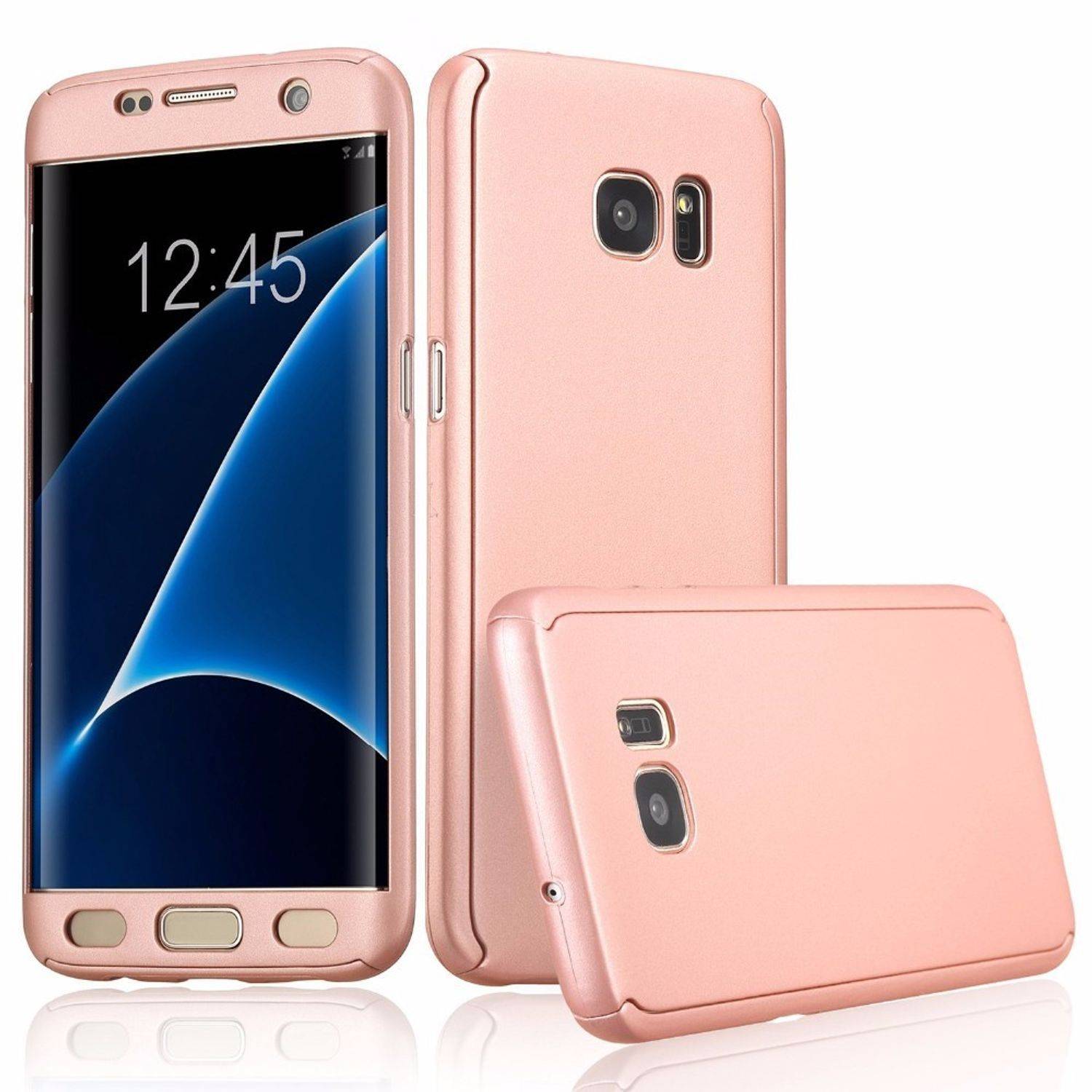 Samsung Galaxy S6 Edge Plus Handyhülle 360 Grad Schutz Full Cover Rosa
