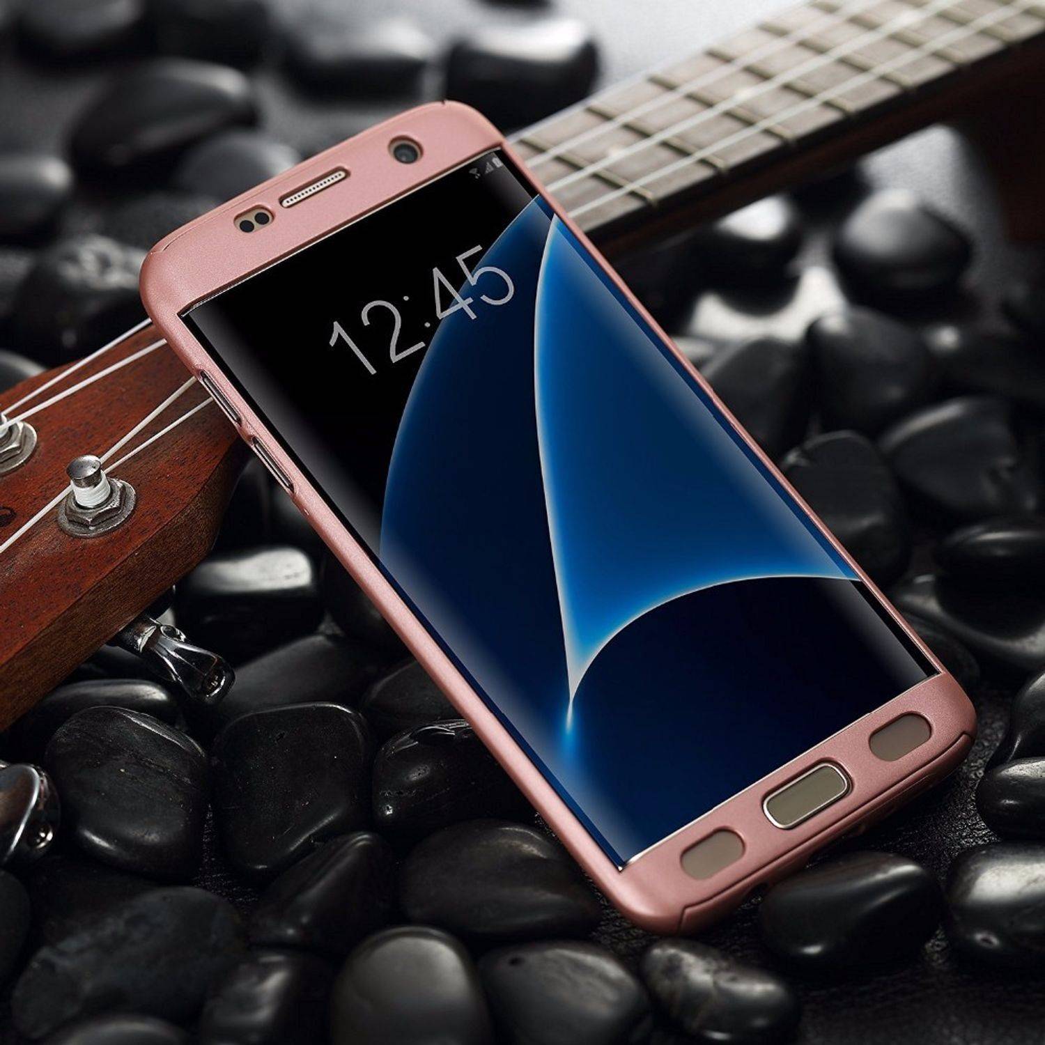 Samsung Galaxy S6 Edge Plus Handyhülle 360 Grad Schutz Full Cover Rosa