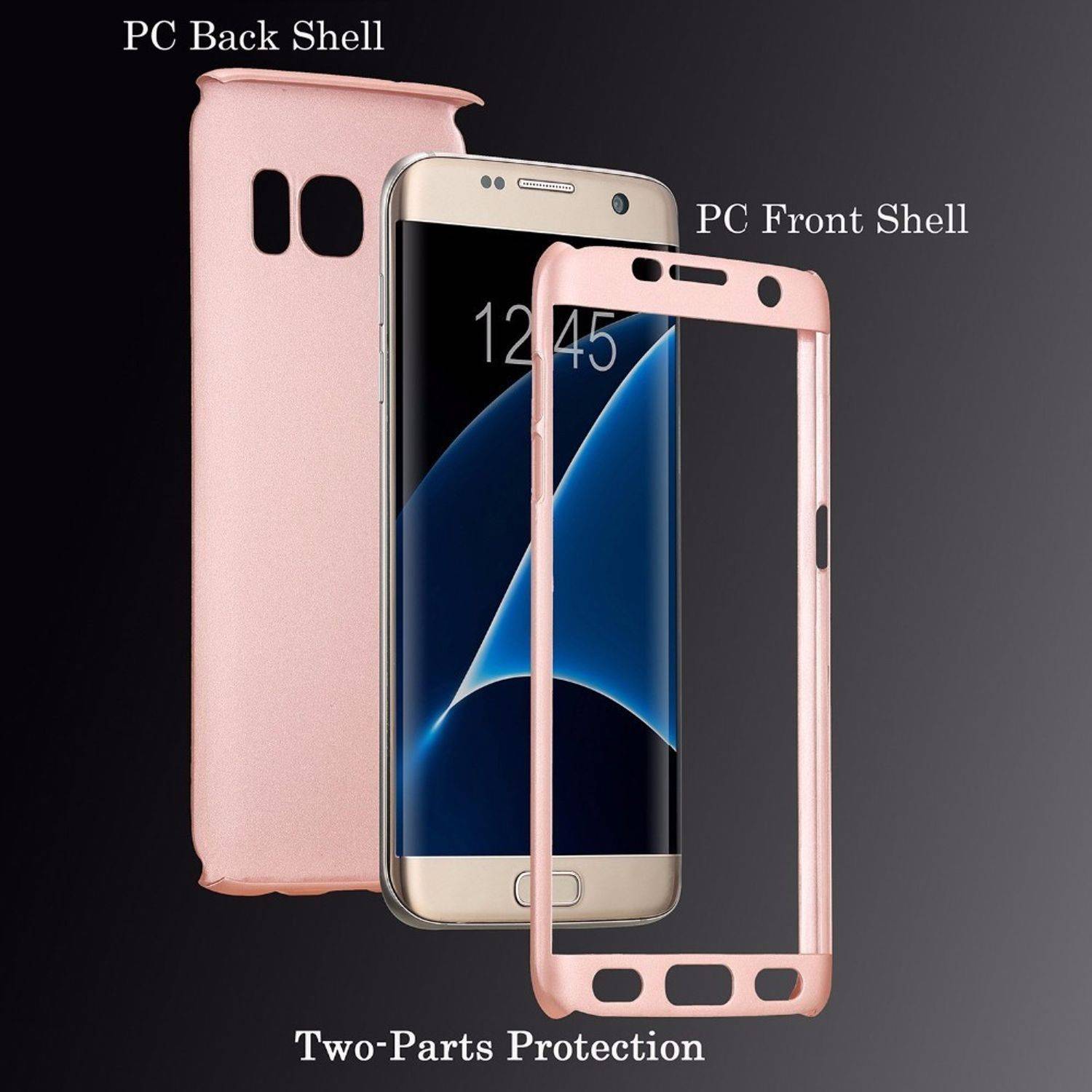 Samsung Galaxy S6 Edge Plus Handyhülle 360 Grad Schutz Full Cover Rosa