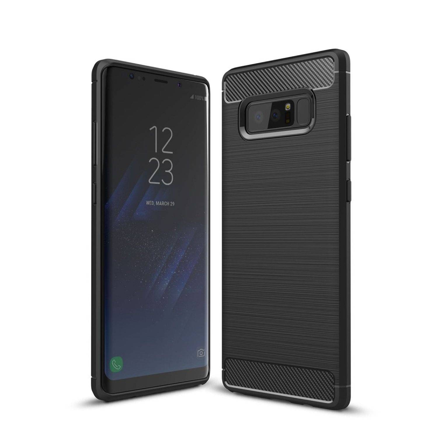 Samsung Galaxy Note 8 Handyhülle Carbon Optik Backcover Schwarz