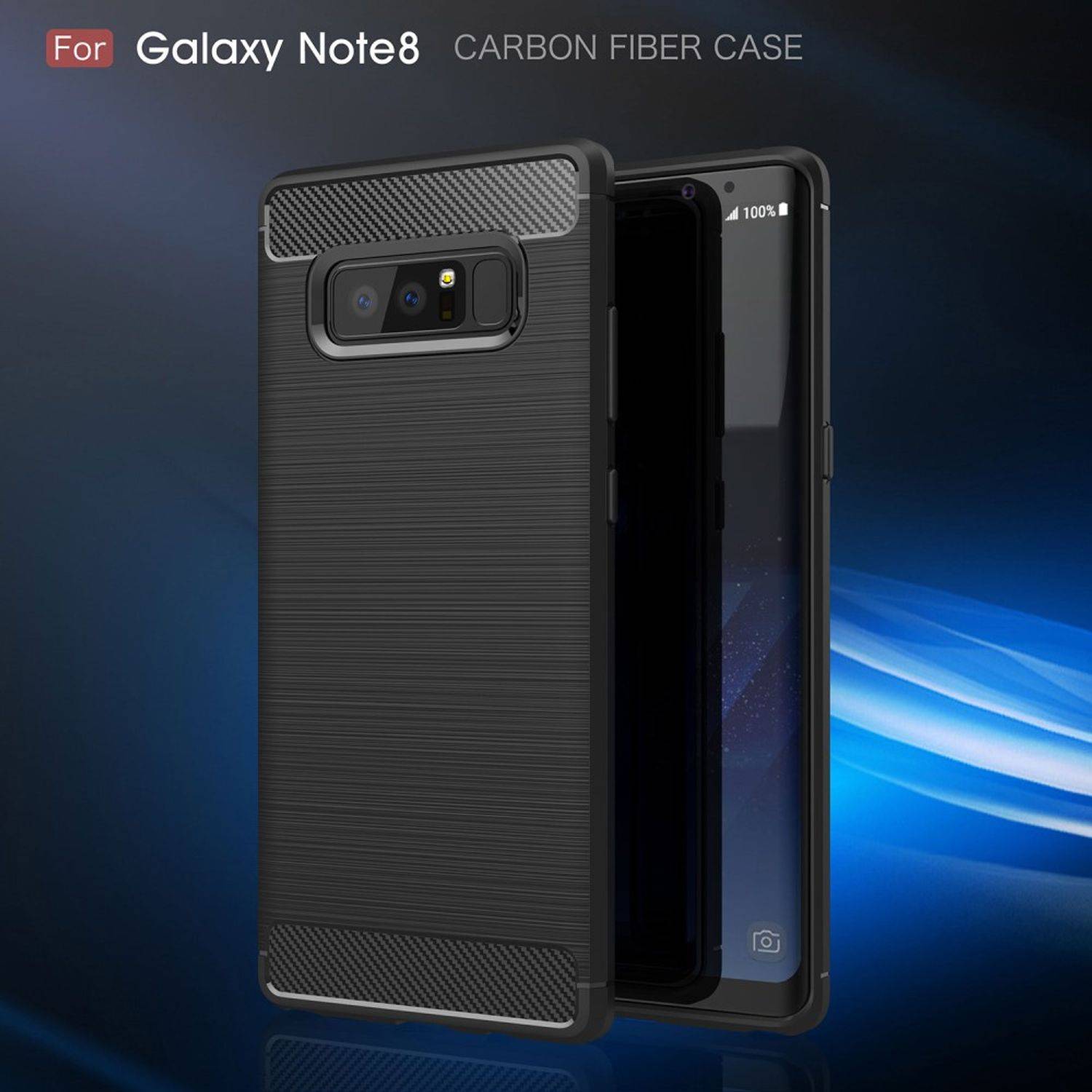 Samsung Galaxy Note 8 Handyhülle Carbon Optik Backcover Schwarz