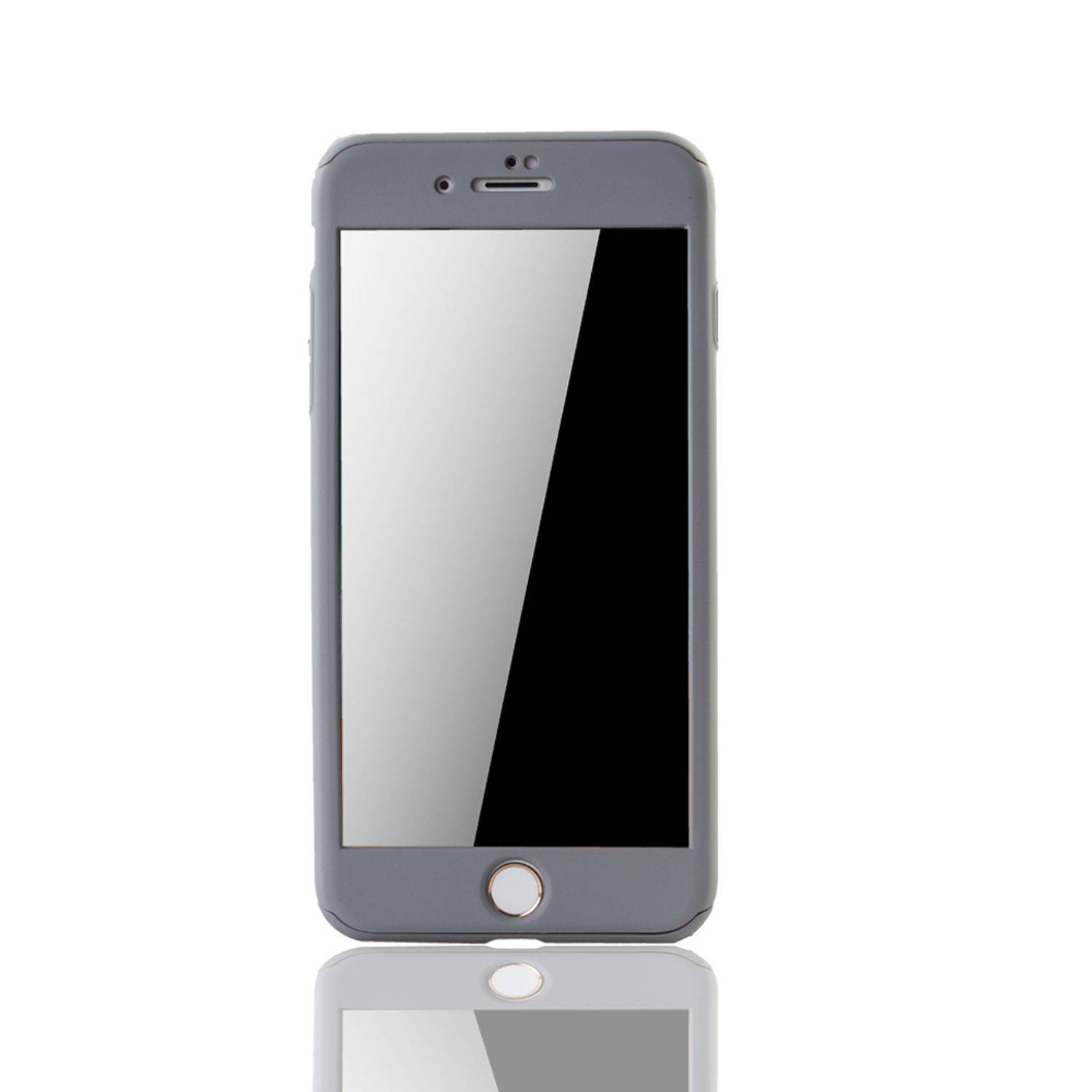 Apple iPhone 7 Plus Handyhülle 360 Grad Schutz Full Cover Grau