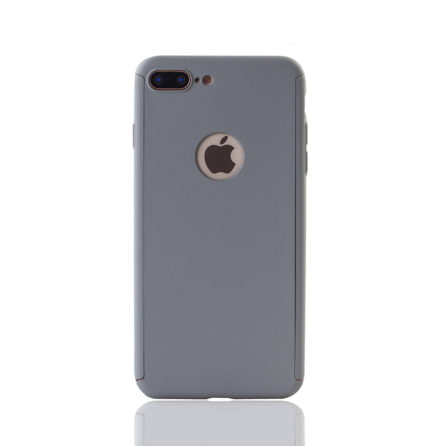 Apple iPhone 7 Plus Handyhülle 360 Grad Schutz Full Cover Grau