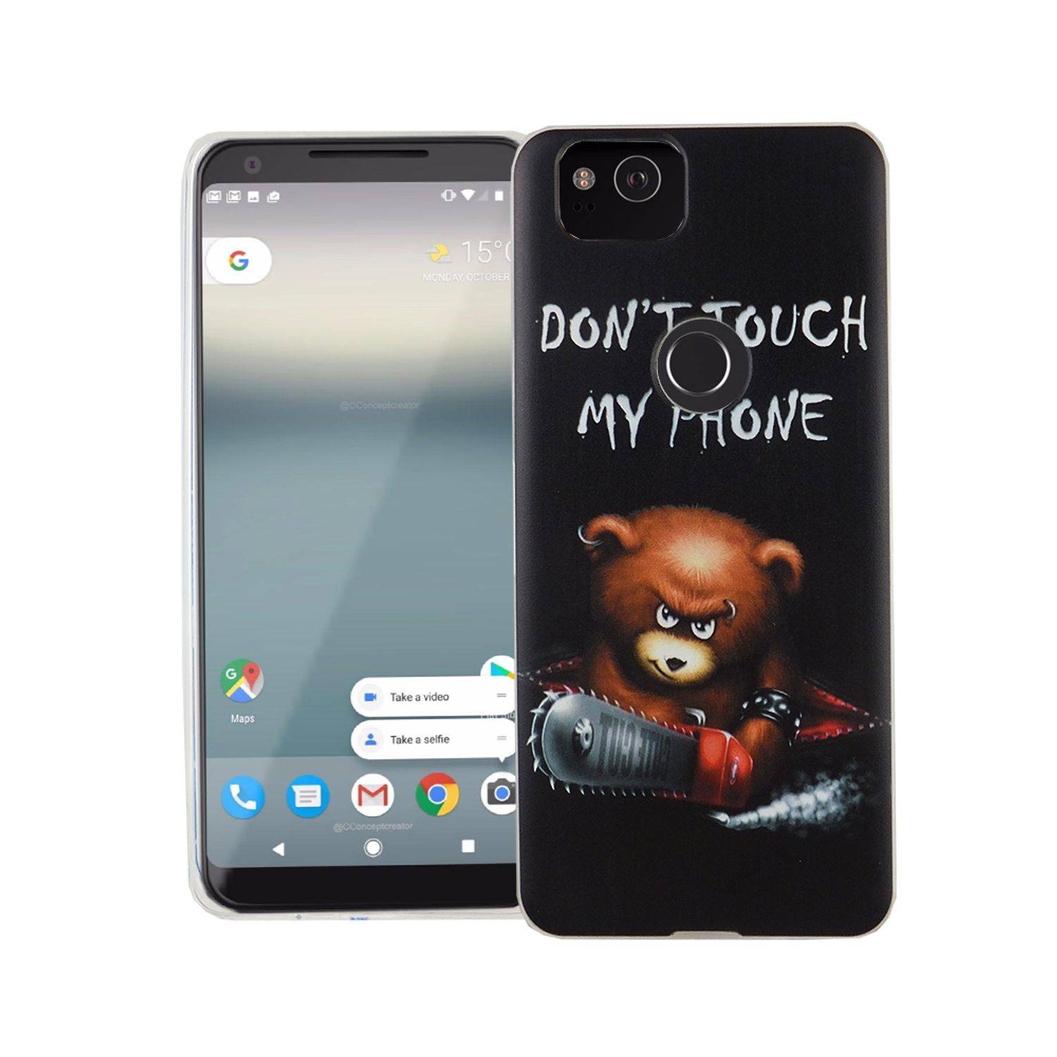 Google Pixel 2 Handyhülle Bumper Backcover Schwarz