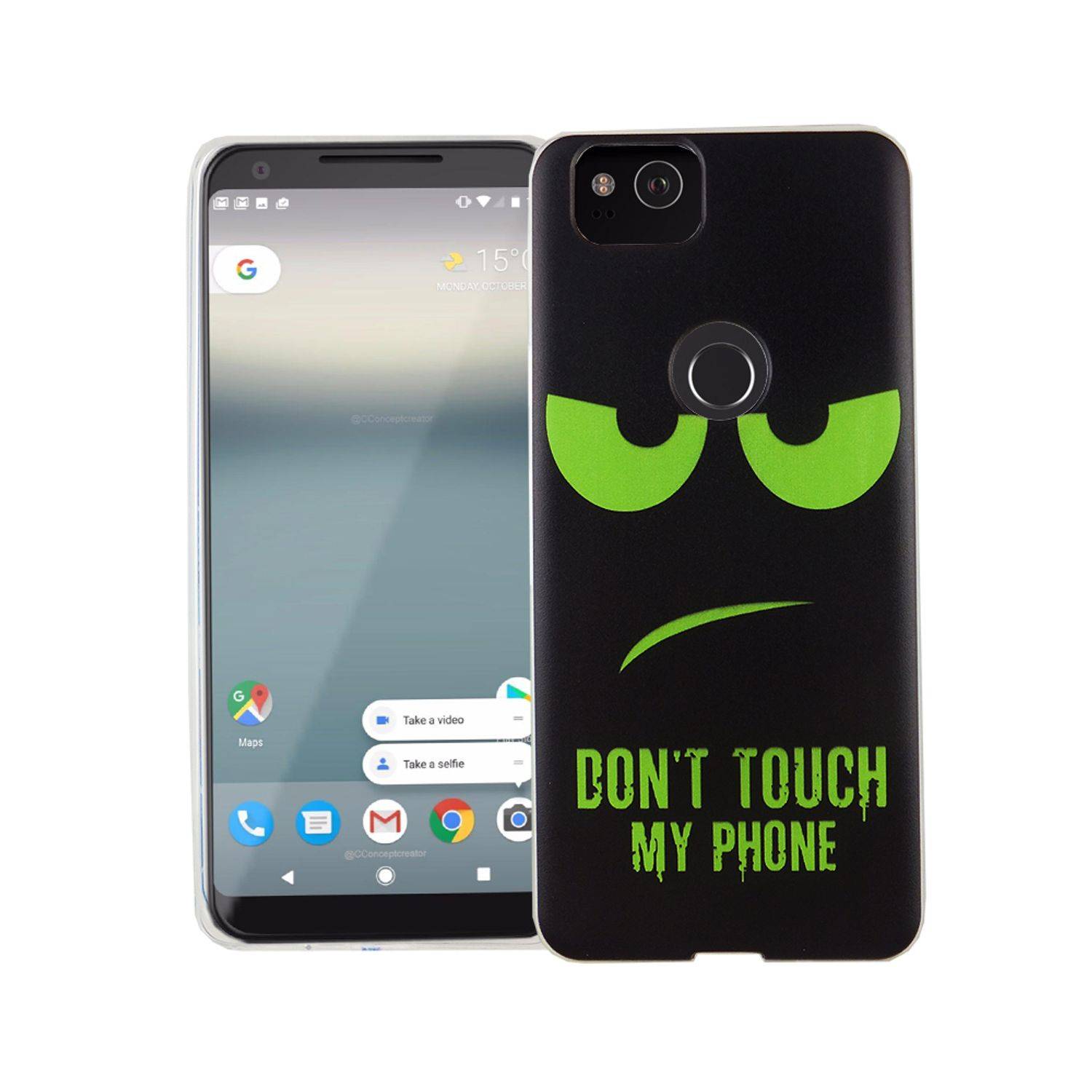 Google Pixel 2 Handyhülle Bumper Backcover Schwarz