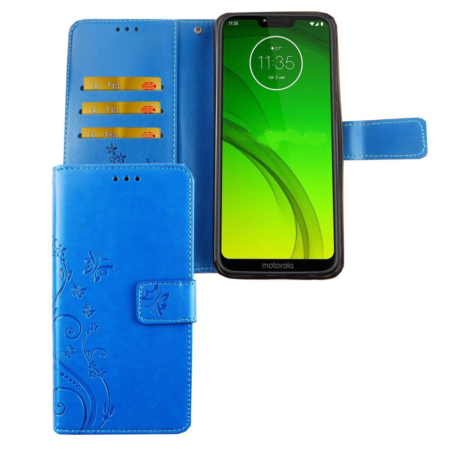 Motorola Moto G7 Handyhülle Bookcover Blau