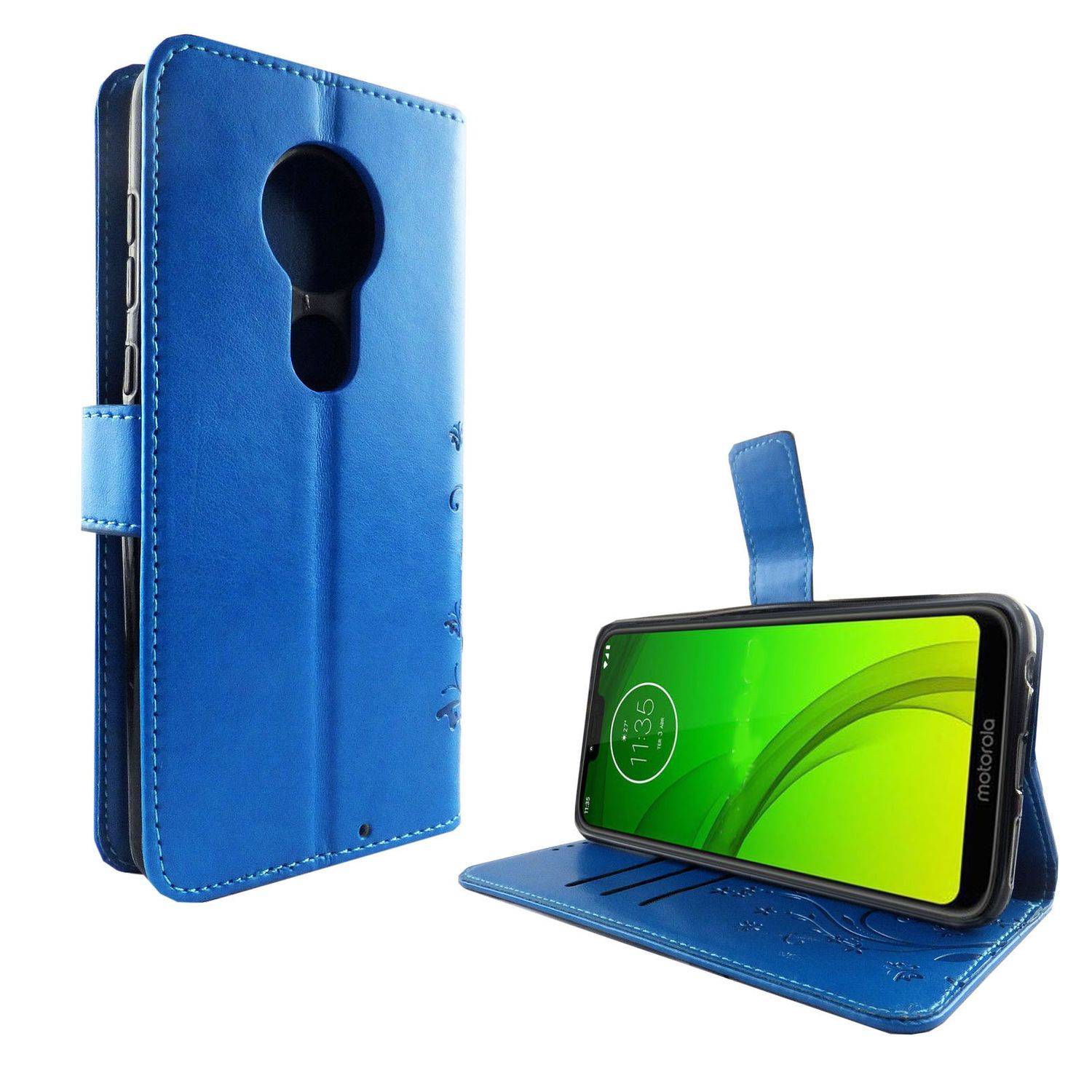 Motorola Moto G7 Handyhülle Bookcover Blau