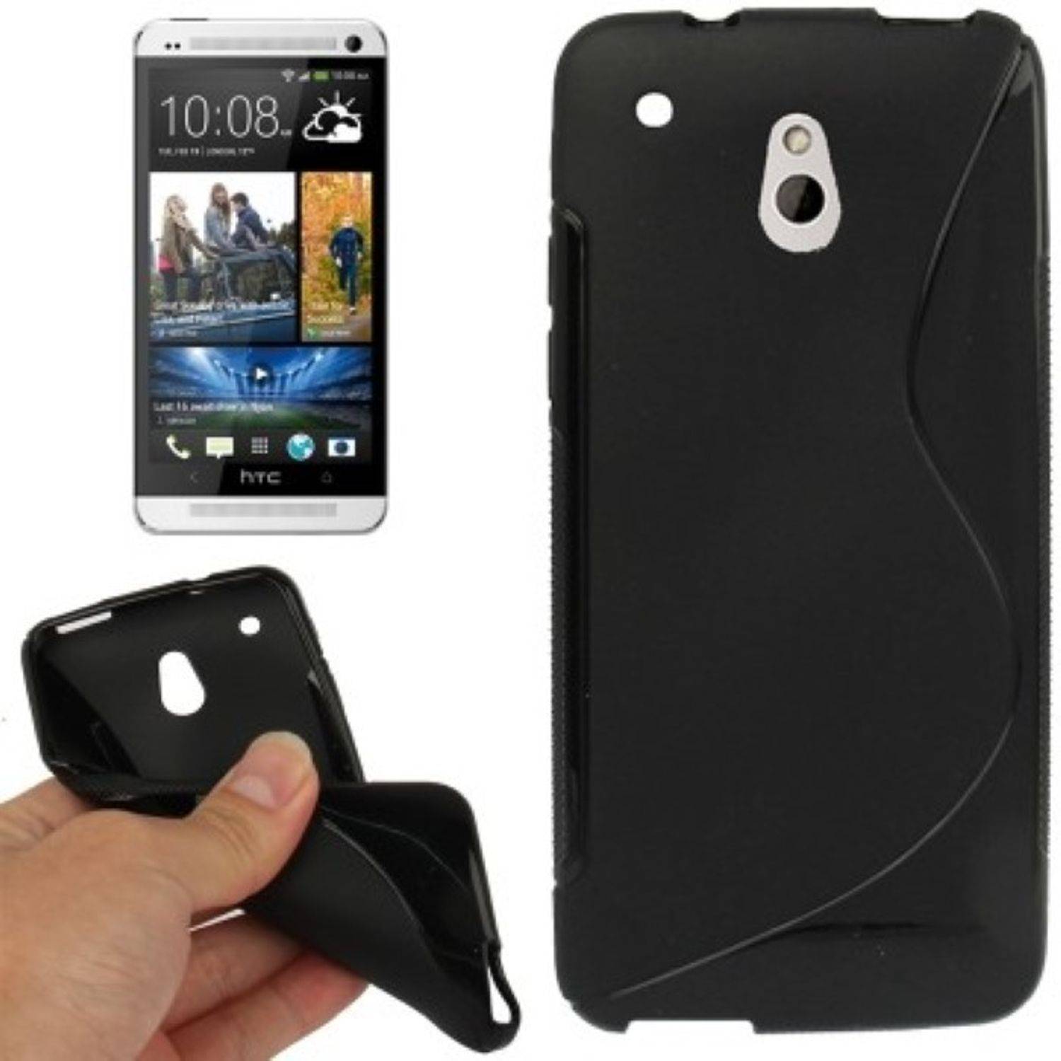 HTC One Mini Handyhülle Backcover Schwarz