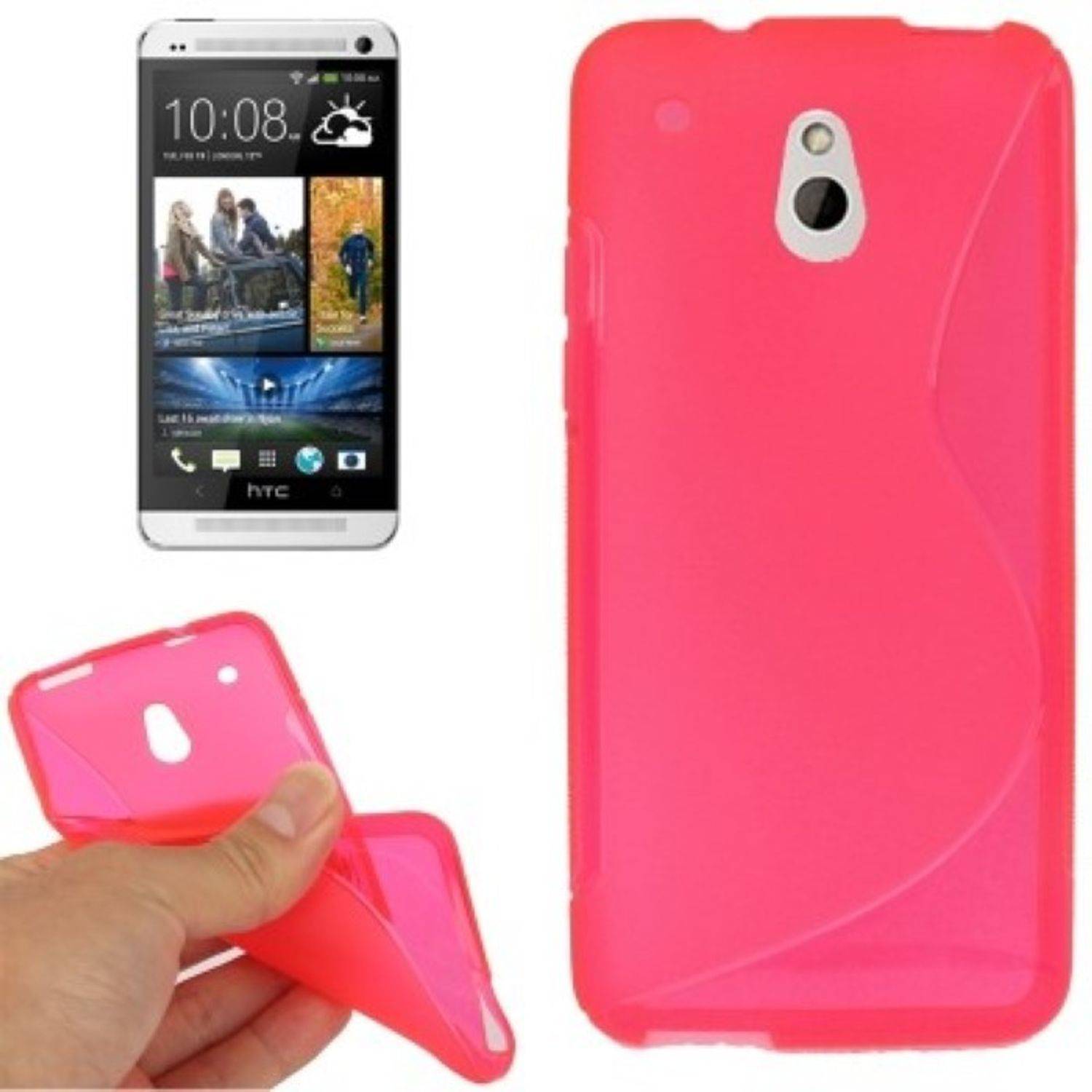 HTC One Mini Handyhülle Backcover Rosa