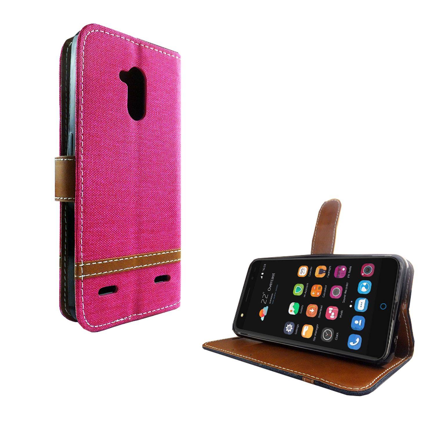 ZTE Blade V7 Lite Handyhülle Bookcover Rosa