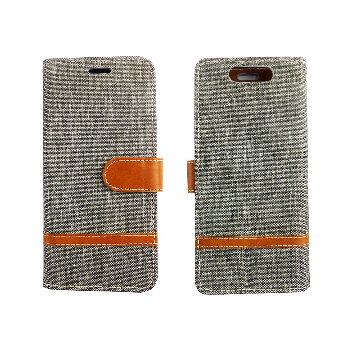 ZTE Blade V8 Handyhülle Bookcover Grau