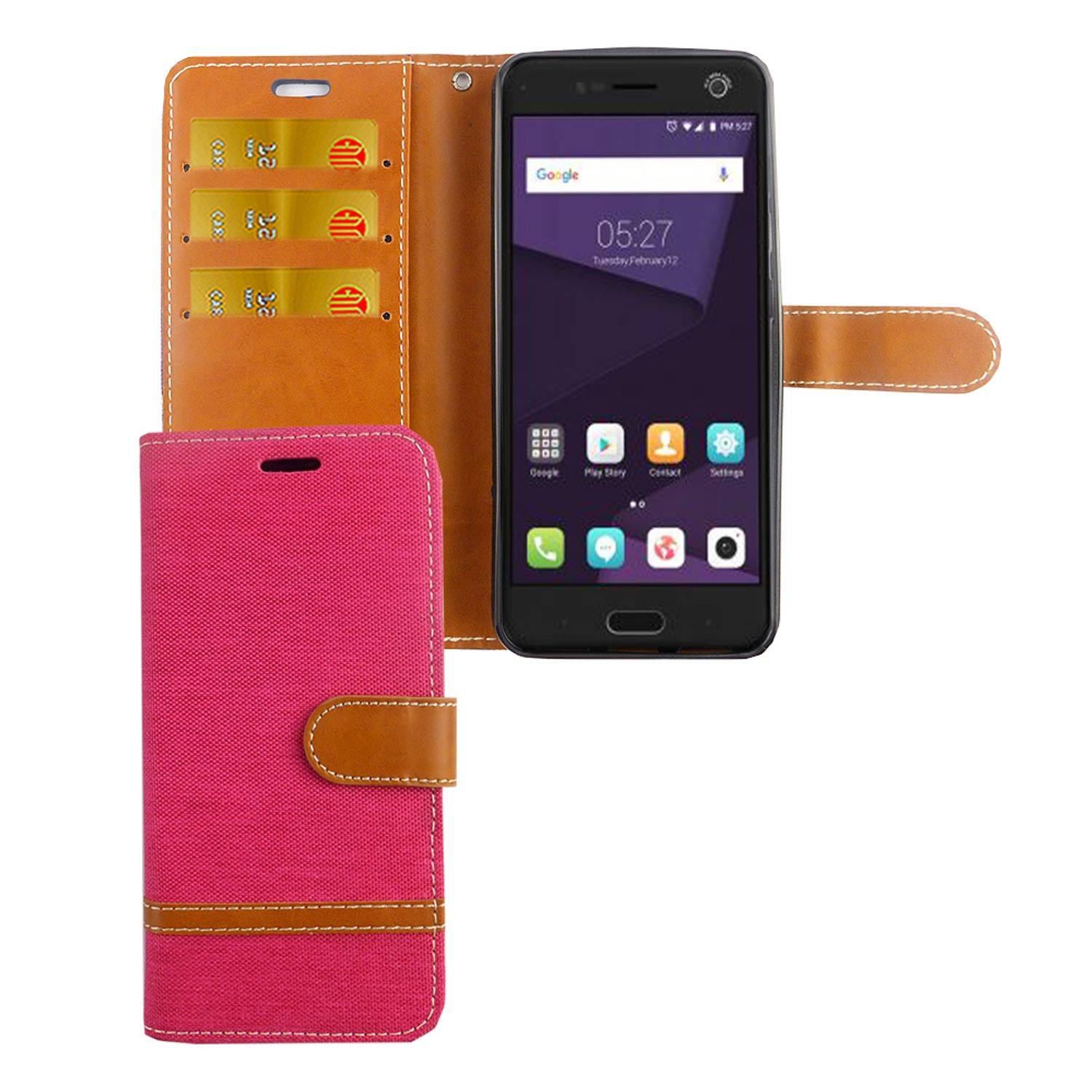 ZTE Blade V8 Handyhülle Bookcover Rosa