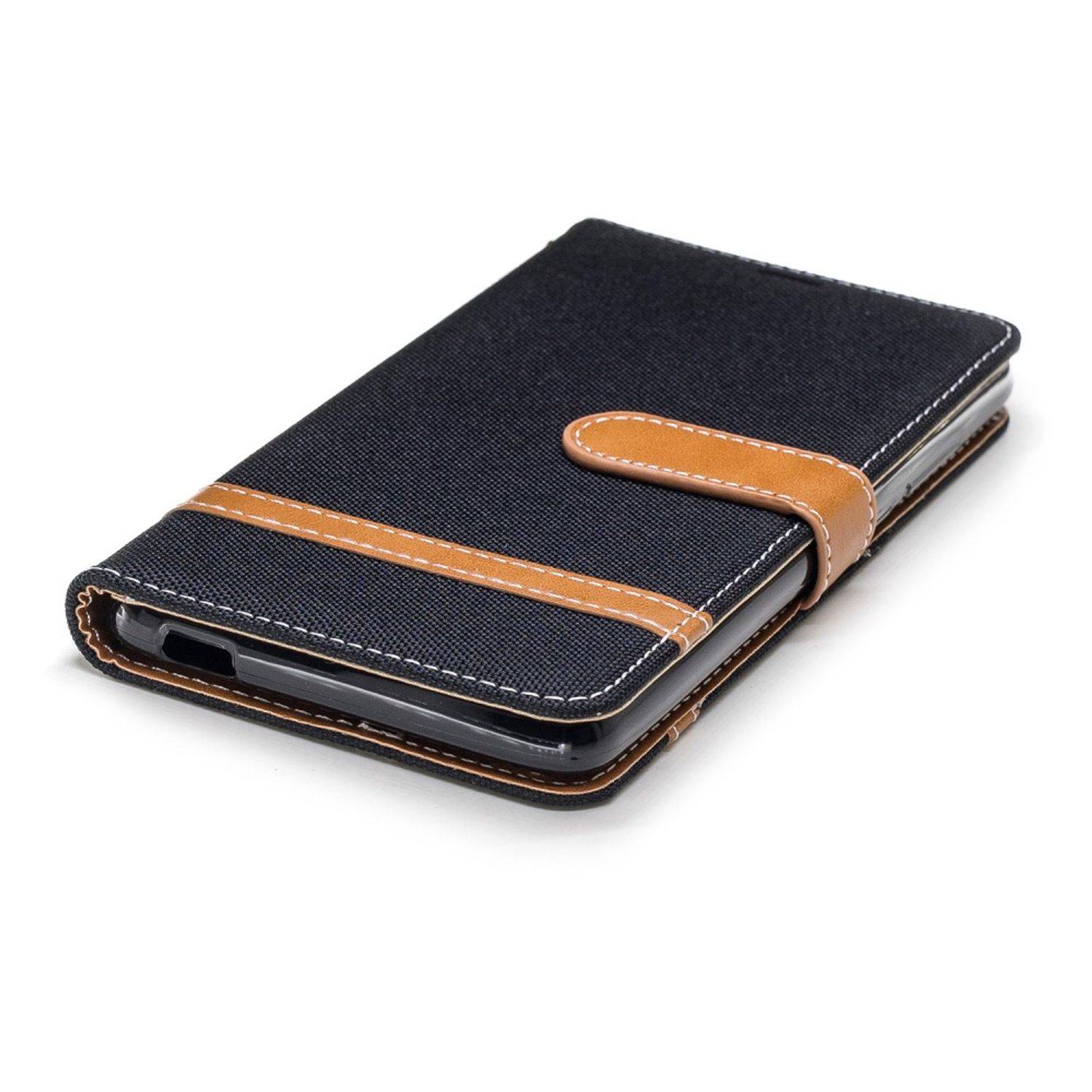 Nokia 2.1 Handyhülle Bookcover Schwarz
