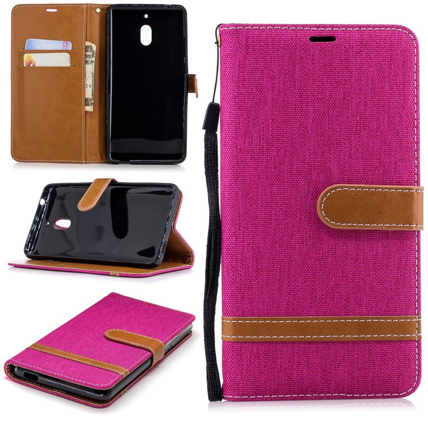 Nokia 2.1 Handyhülle Bookcover Rosa