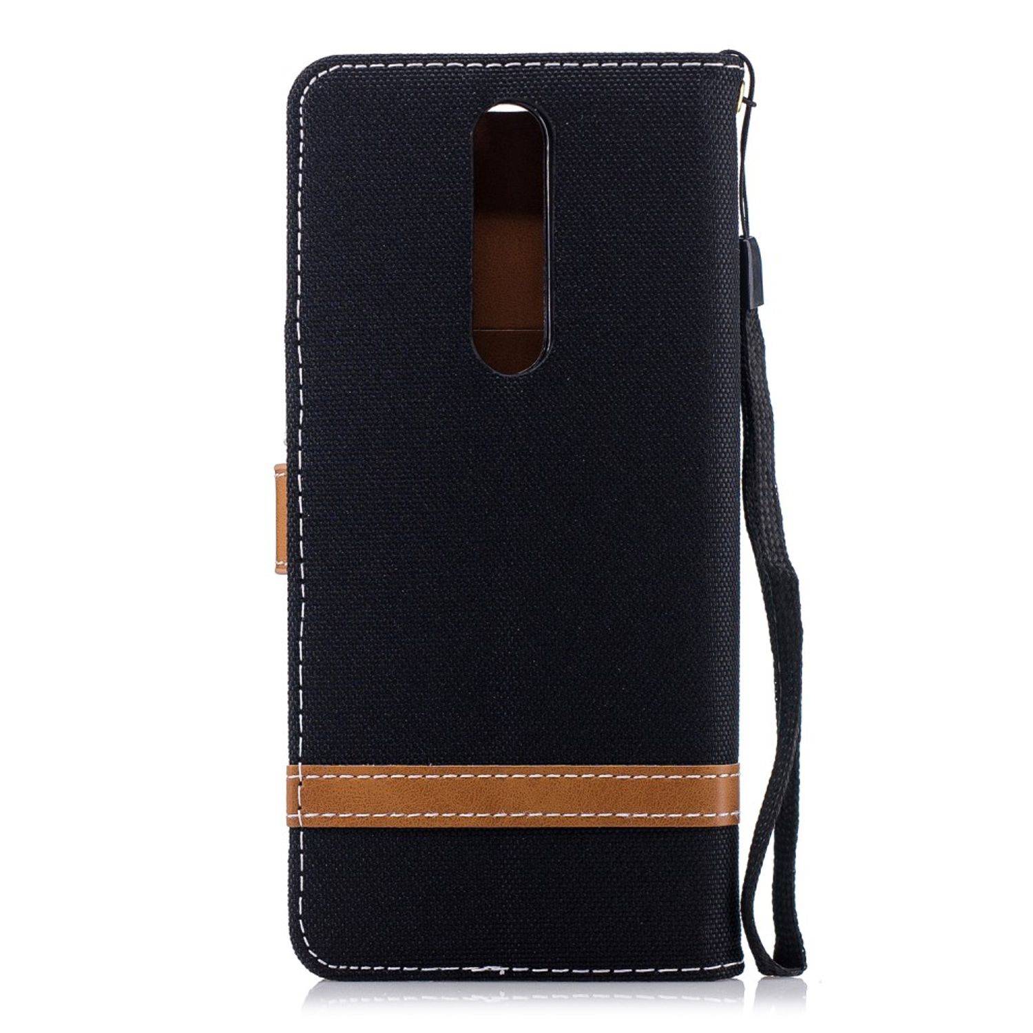 Nokia 5.1 Handyhülle Bookcover Schwarz