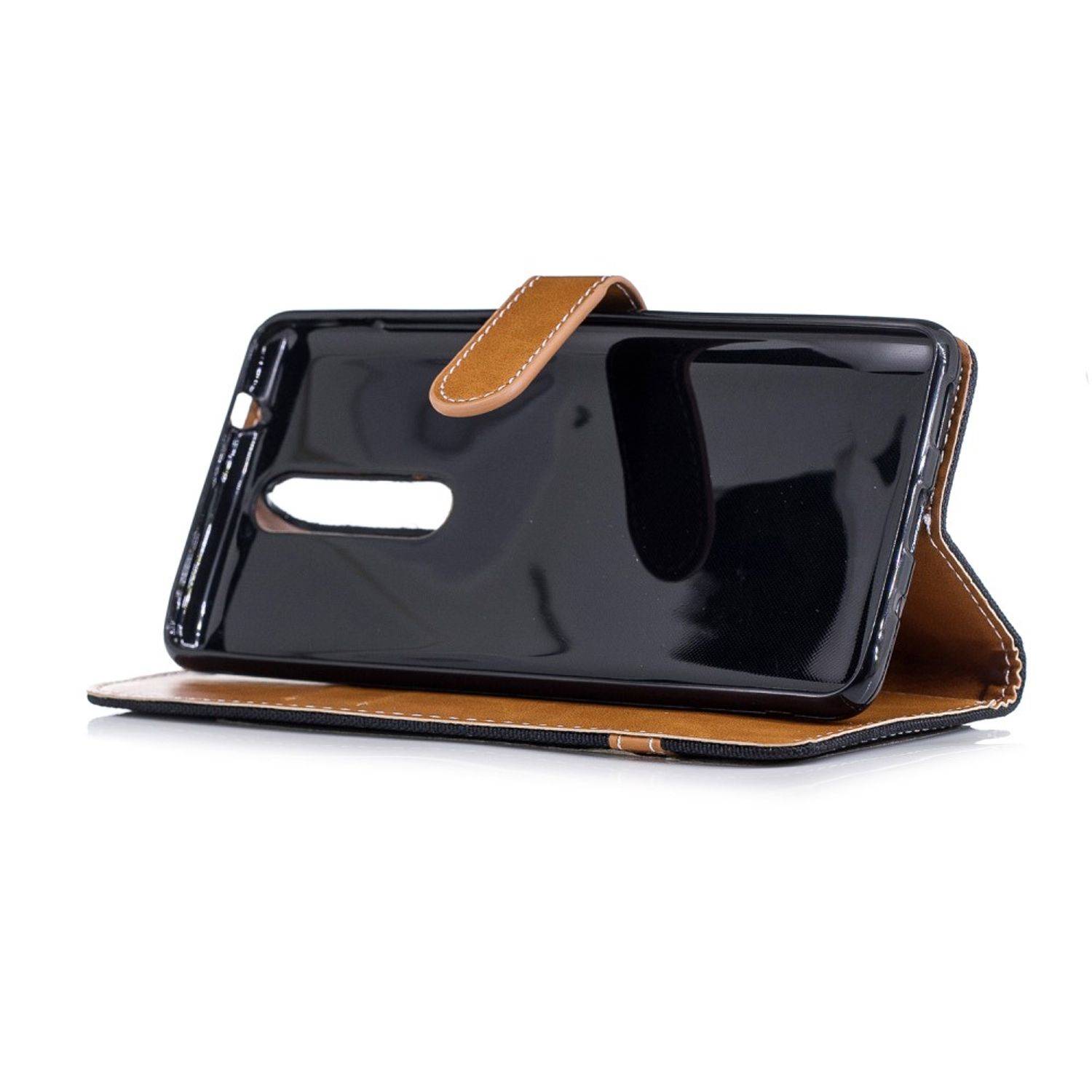 Nokia 5.1 Handyhülle Bookcover Schwarz
