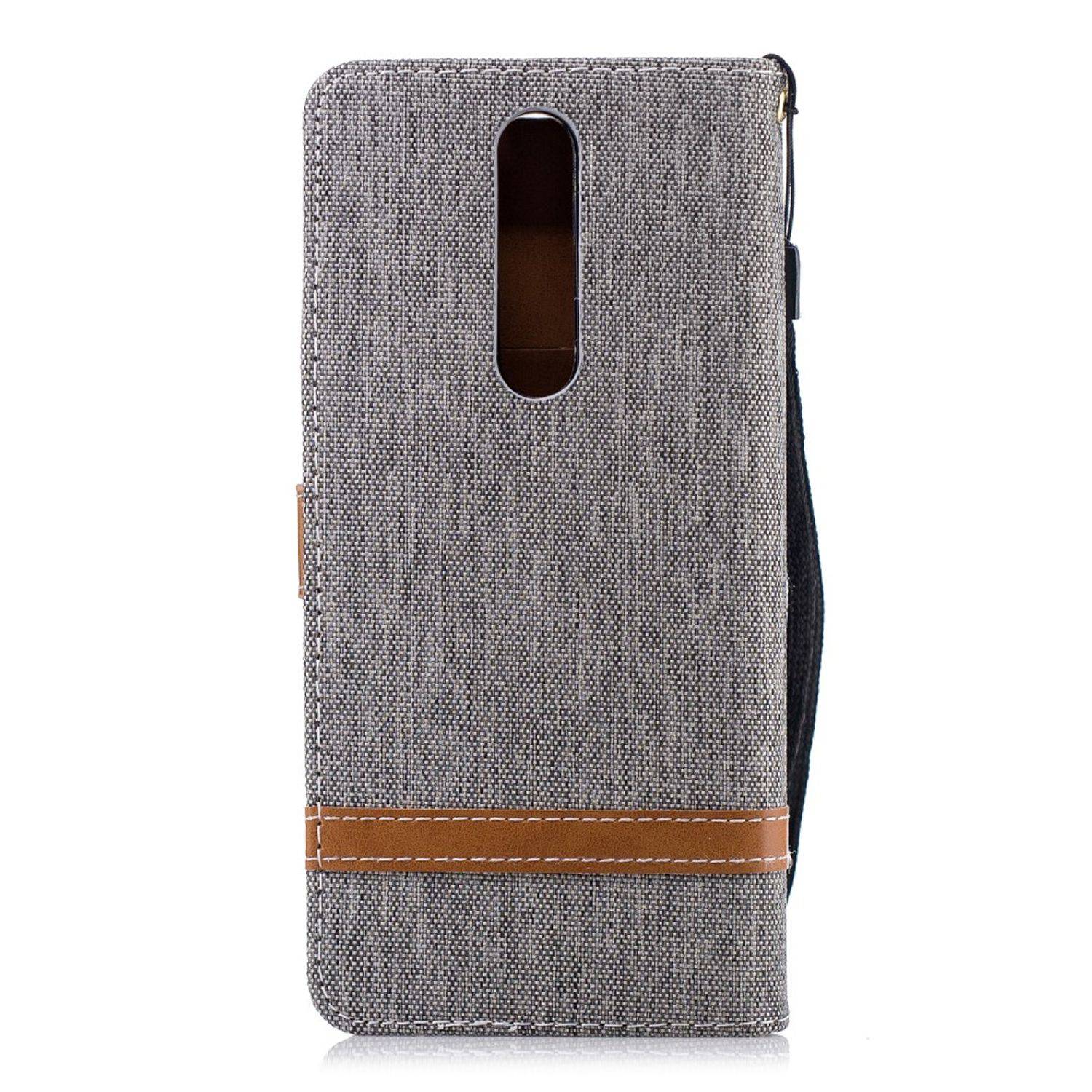 Nokia 5.1 Handyhülle Bookcover Grau