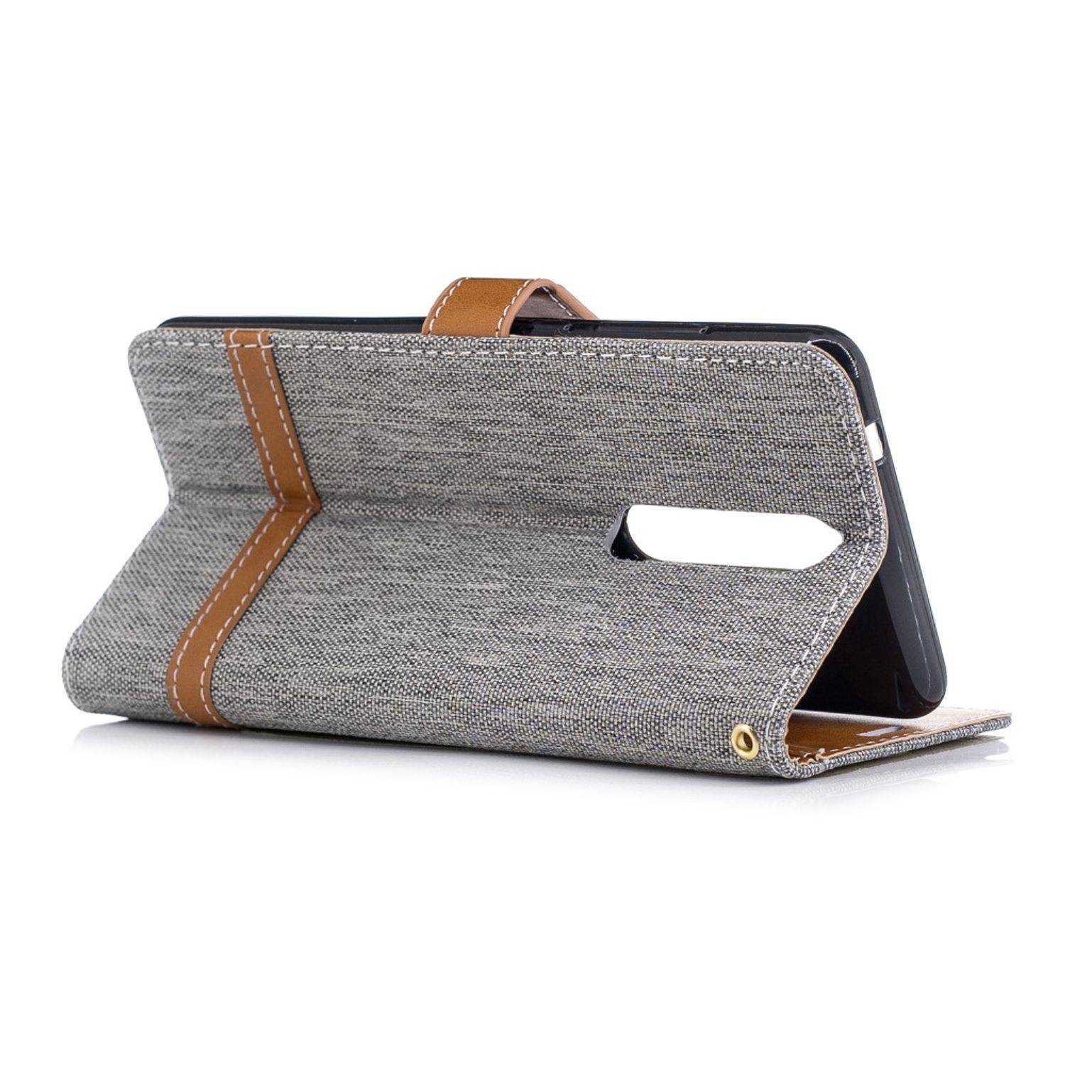 Nokia 5.1 Handyhülle Bookcover Grau