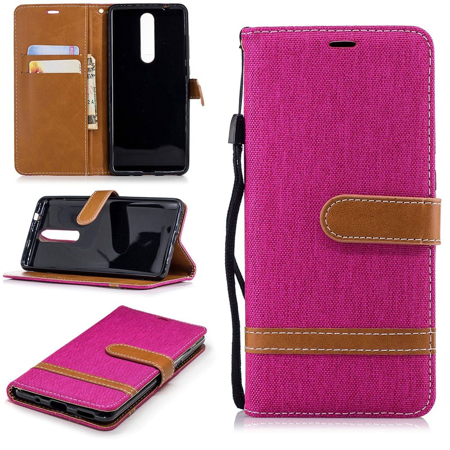 Nokia 5.1 Handyhülle Bookcover Rosa