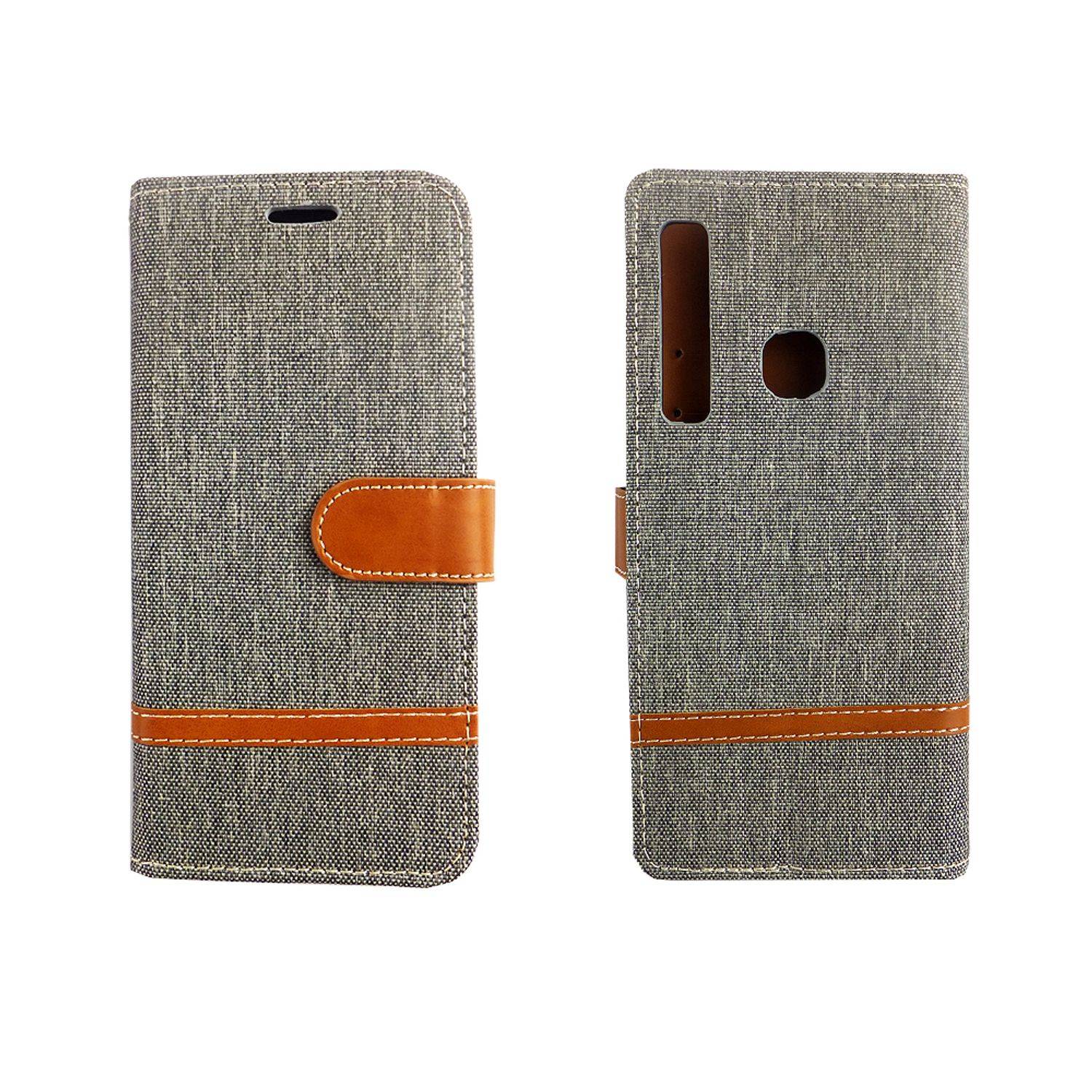 Samsung Galaxy A9 (2018) Handyhülle Bookcover Grau