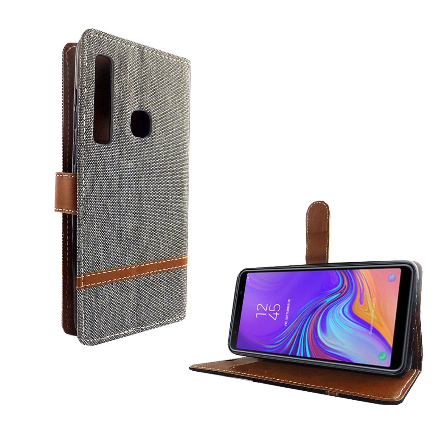 Samsung Galaxy A9 (2018) Handyhülle Bookcover Grau