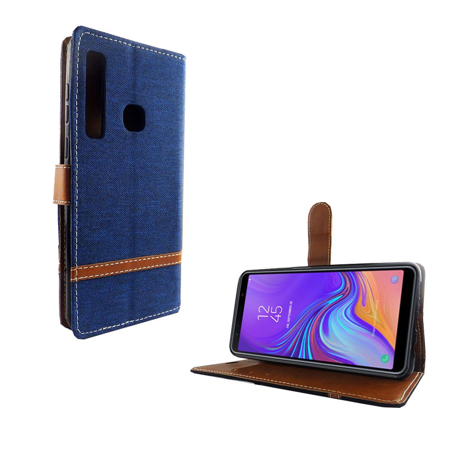 Samsung Galaxy A9 (2018) Handyhülle Bookcover Blau
