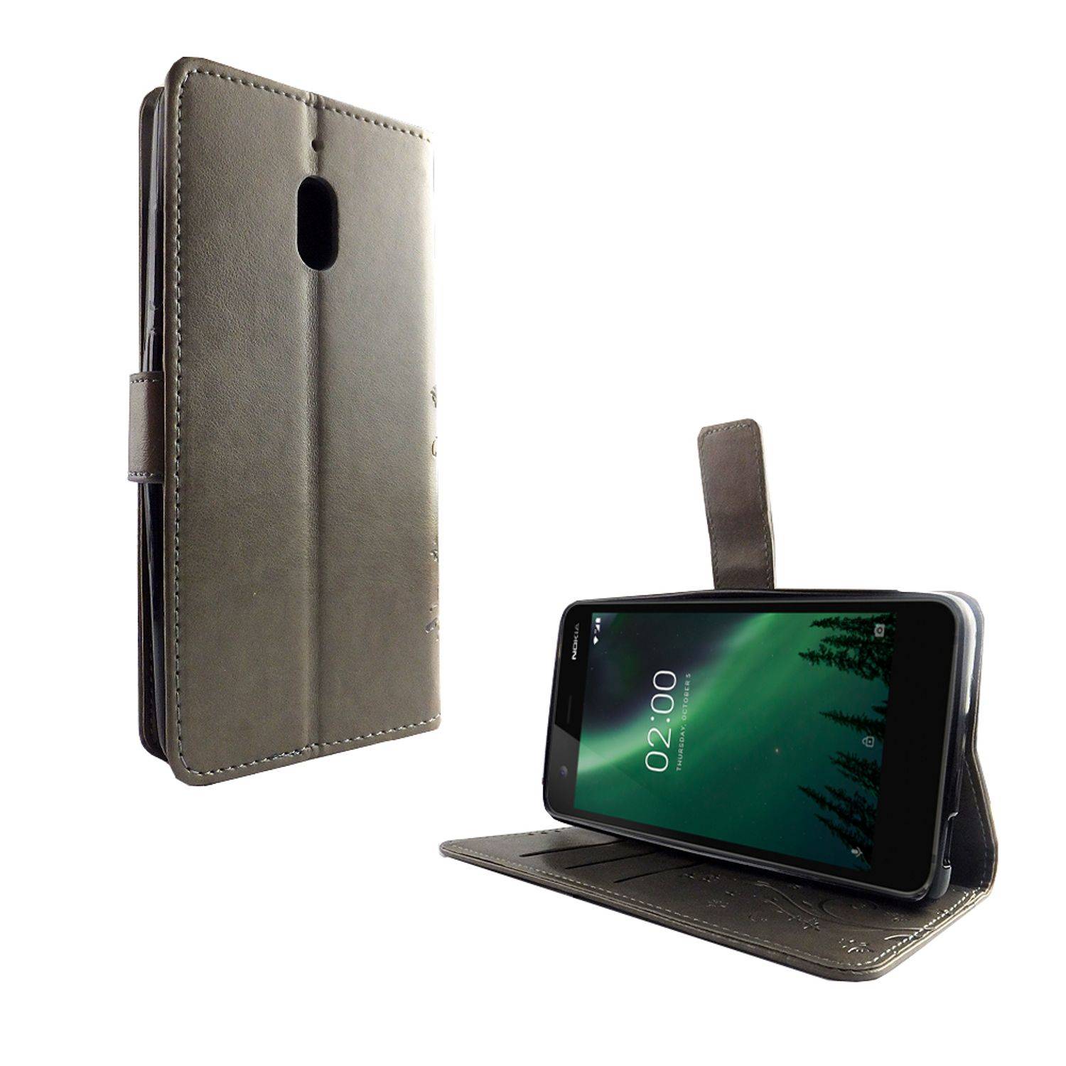 Nokia 2.1 Handyhülle Bookcover Grau