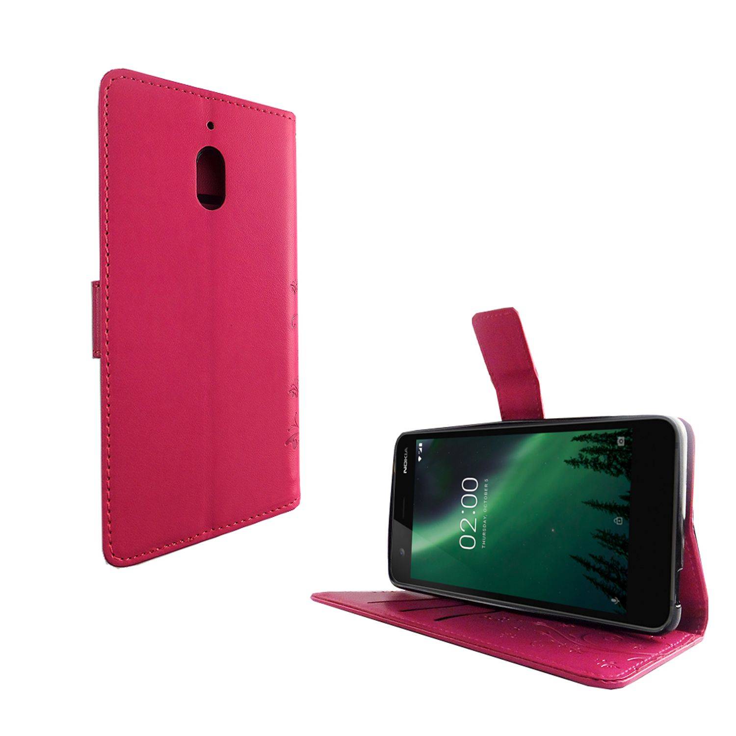 Nokia 2.1 Handyhülle Bookcover Rosa