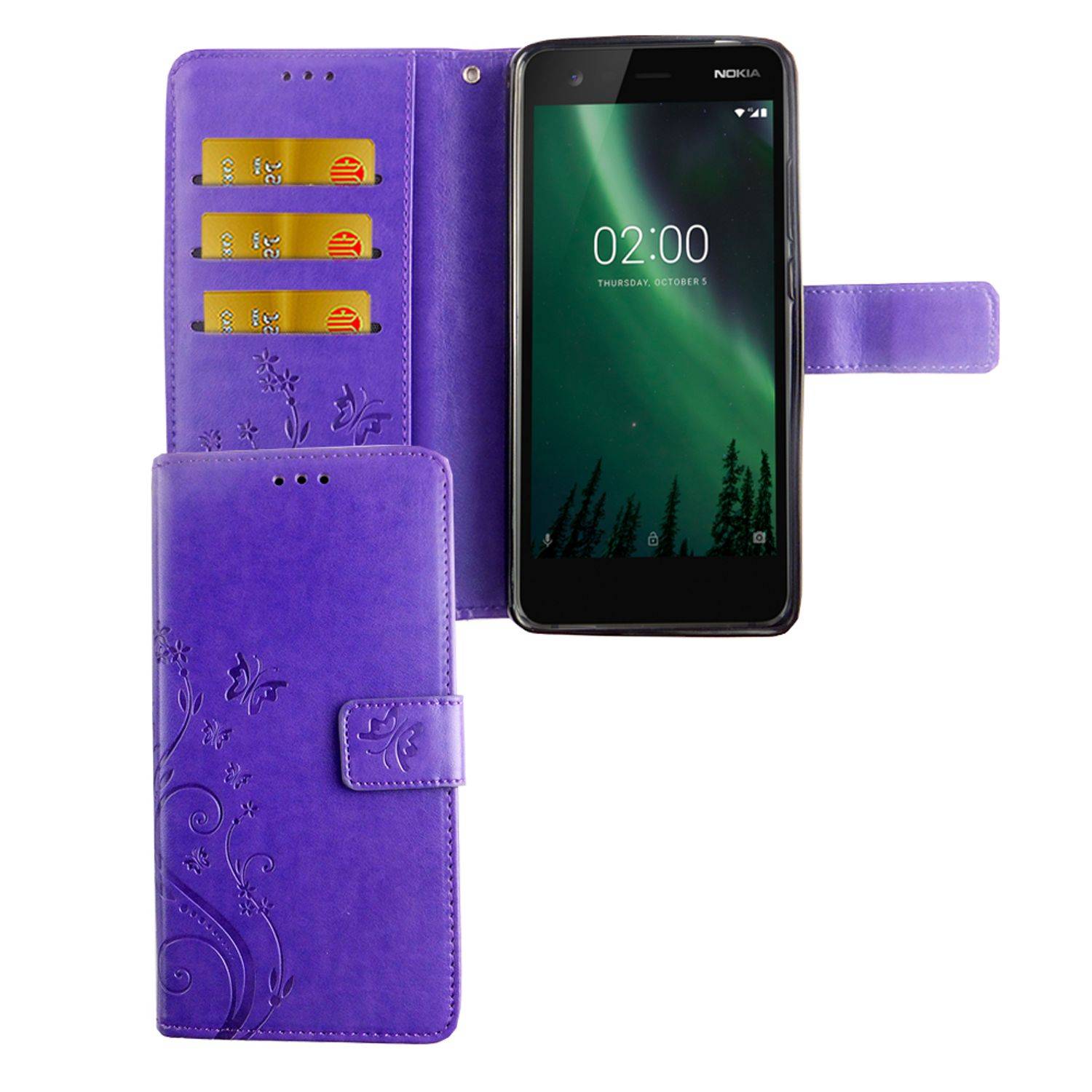 Nokia 2.1 Handyhülle Bookcover Violett