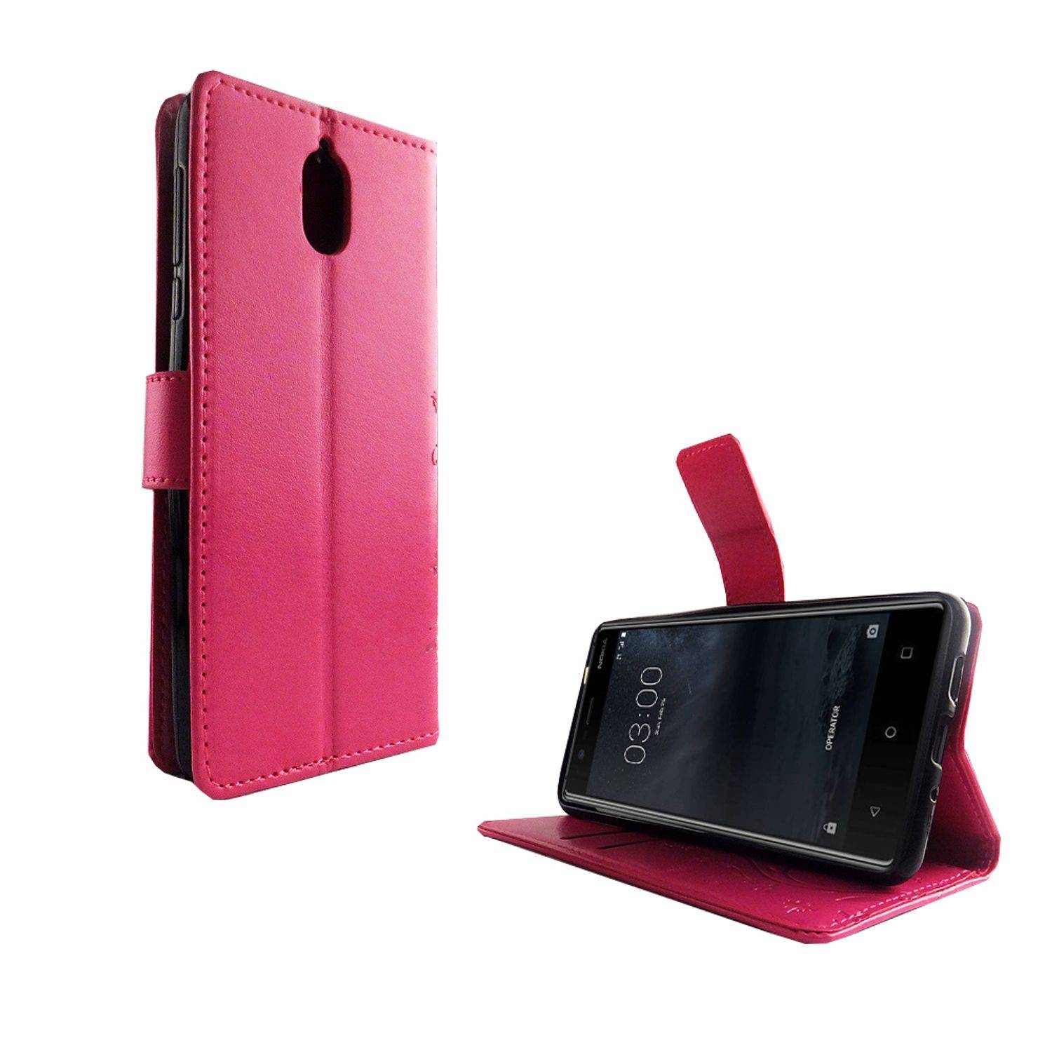 Nokia 3.1 Handyhülle Bookcover Rosa