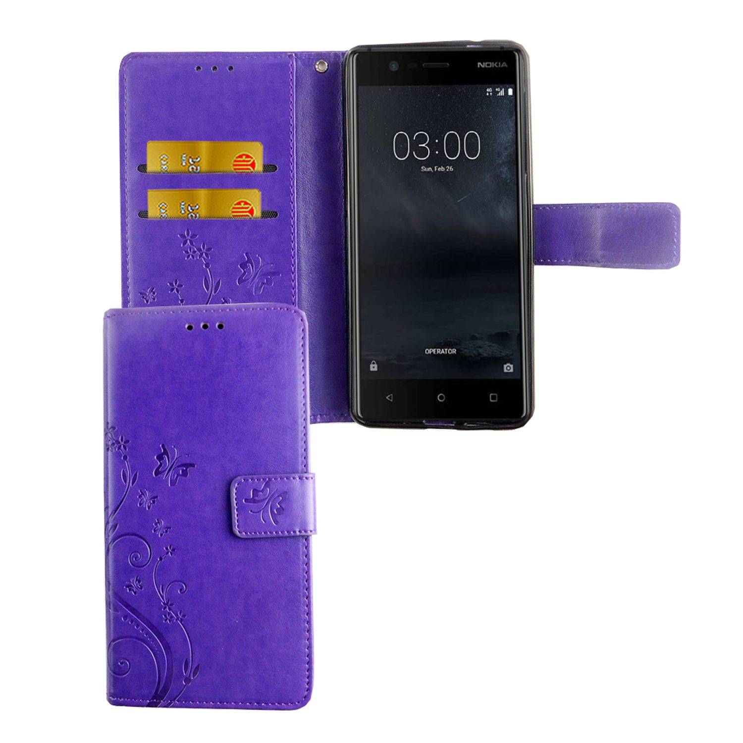 Nokia 3.1 Handyhülle Bookcover Violett