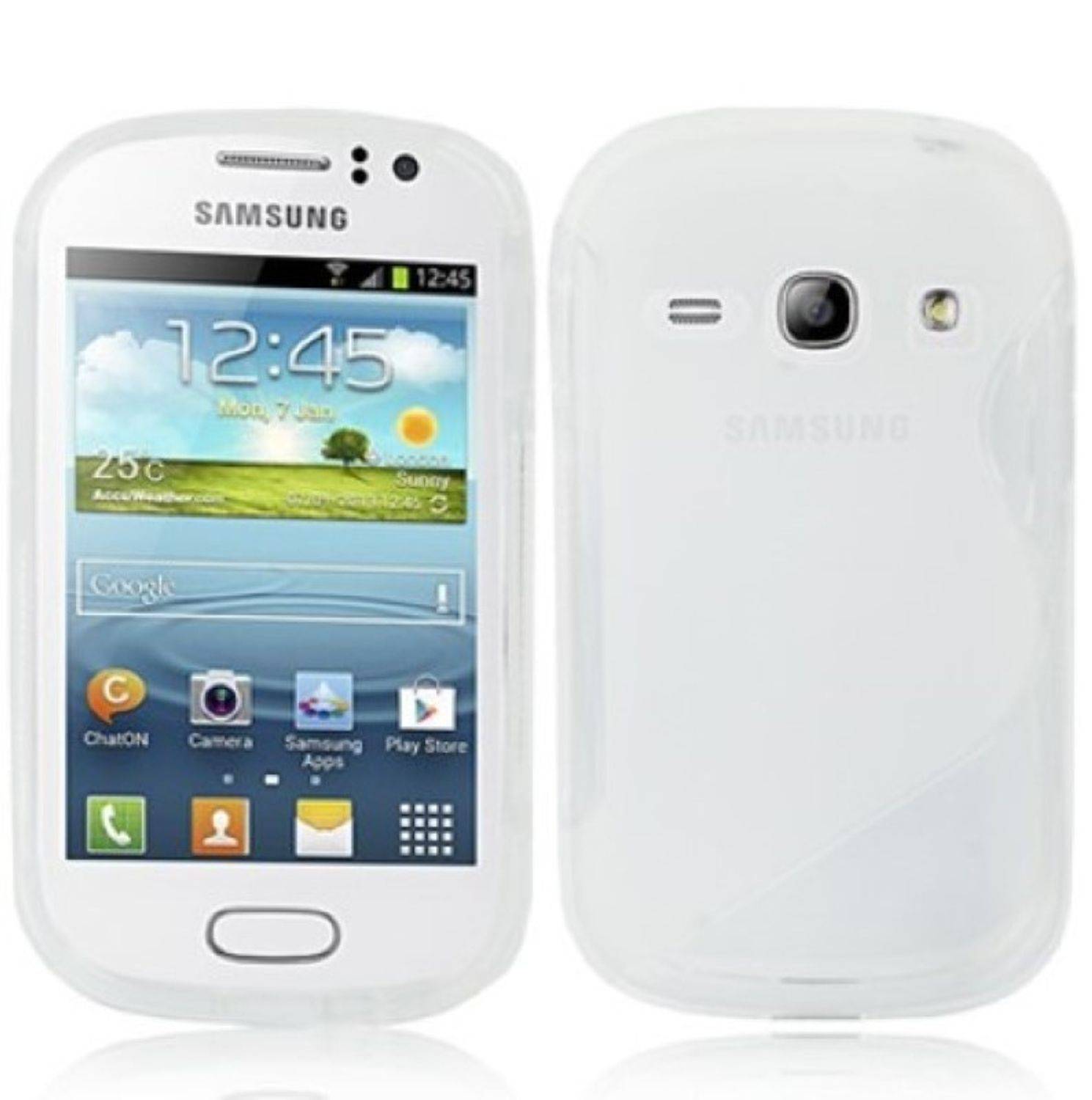 Samsung Galaxy Fame S6810 Handyhülle Backcover Weiß