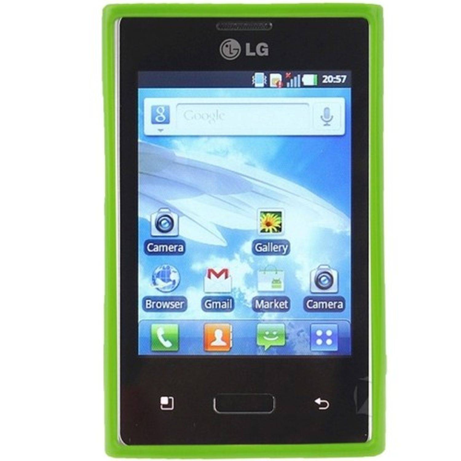 LG Optimus L3 Handyhülle Backcover Grün