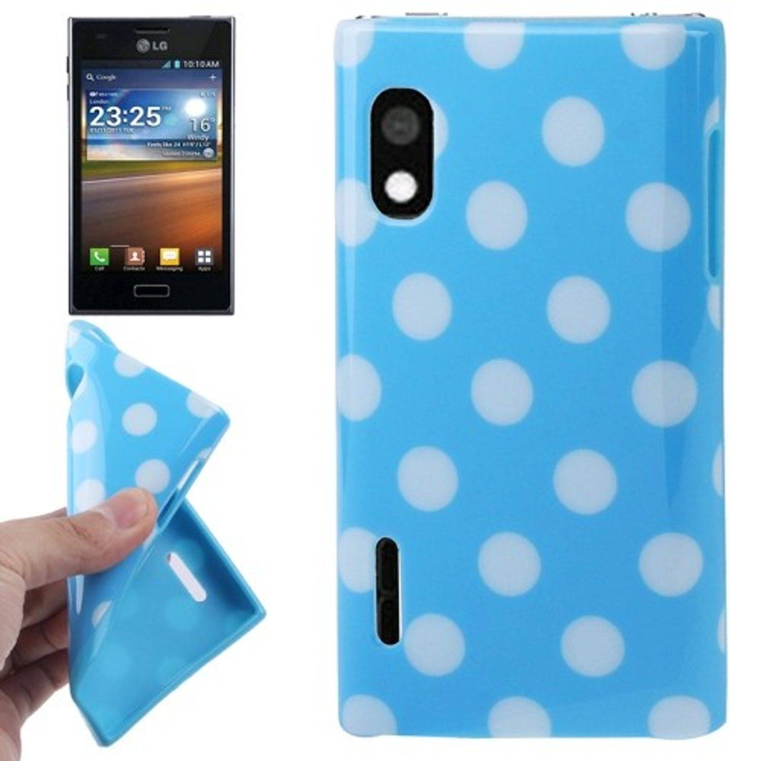 LG Optimus L5 E612 Handyhülle Backcover Blau