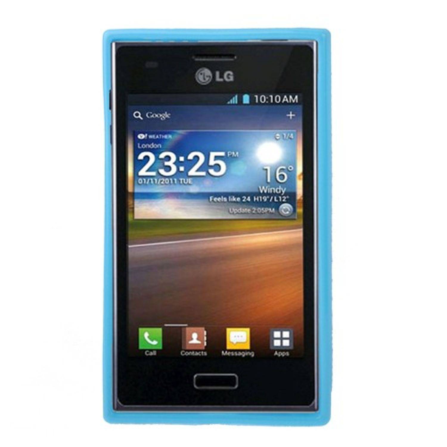 LG Optimus L5 E612 Handyhülle Backcover Blau