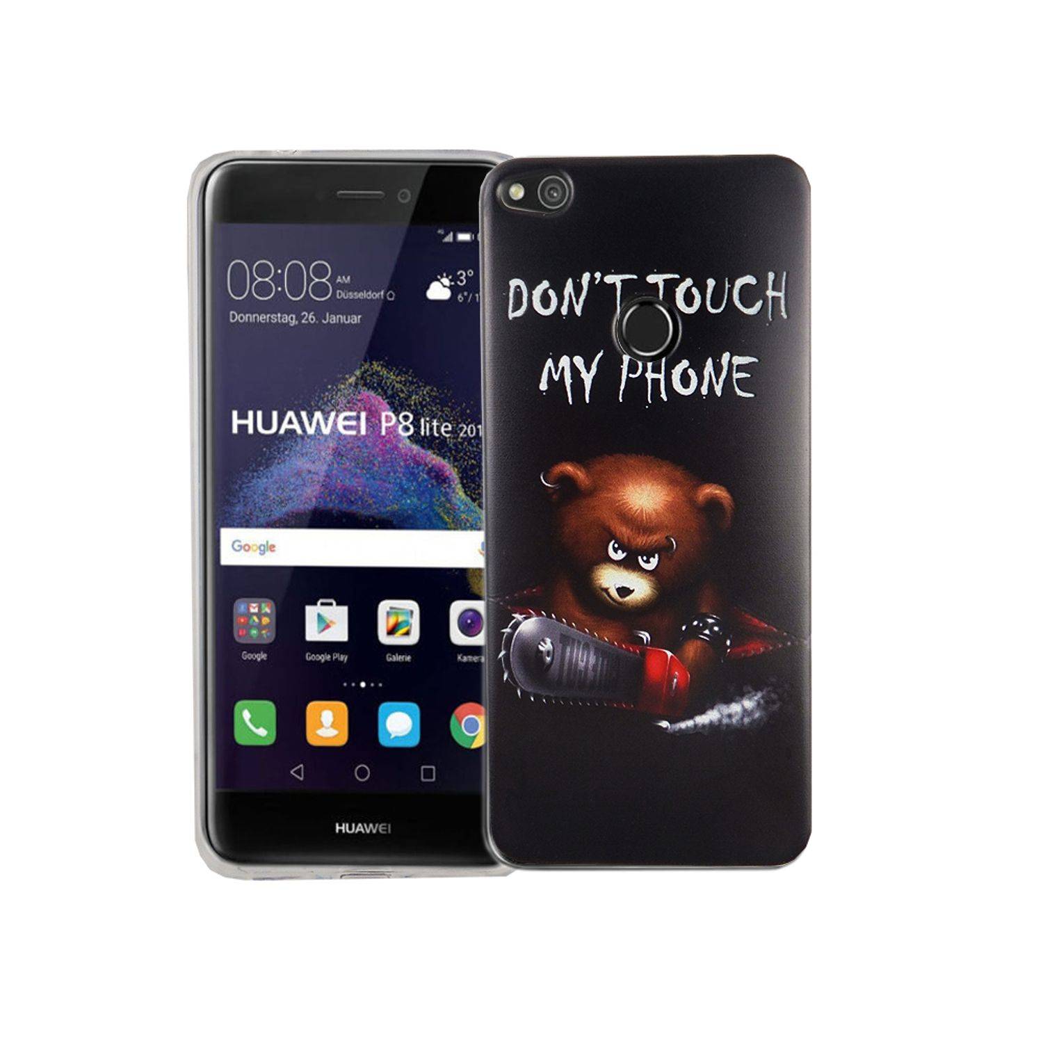Huawei P8 Lite 2017 Handyhülle Bumper Backcover Schwarz