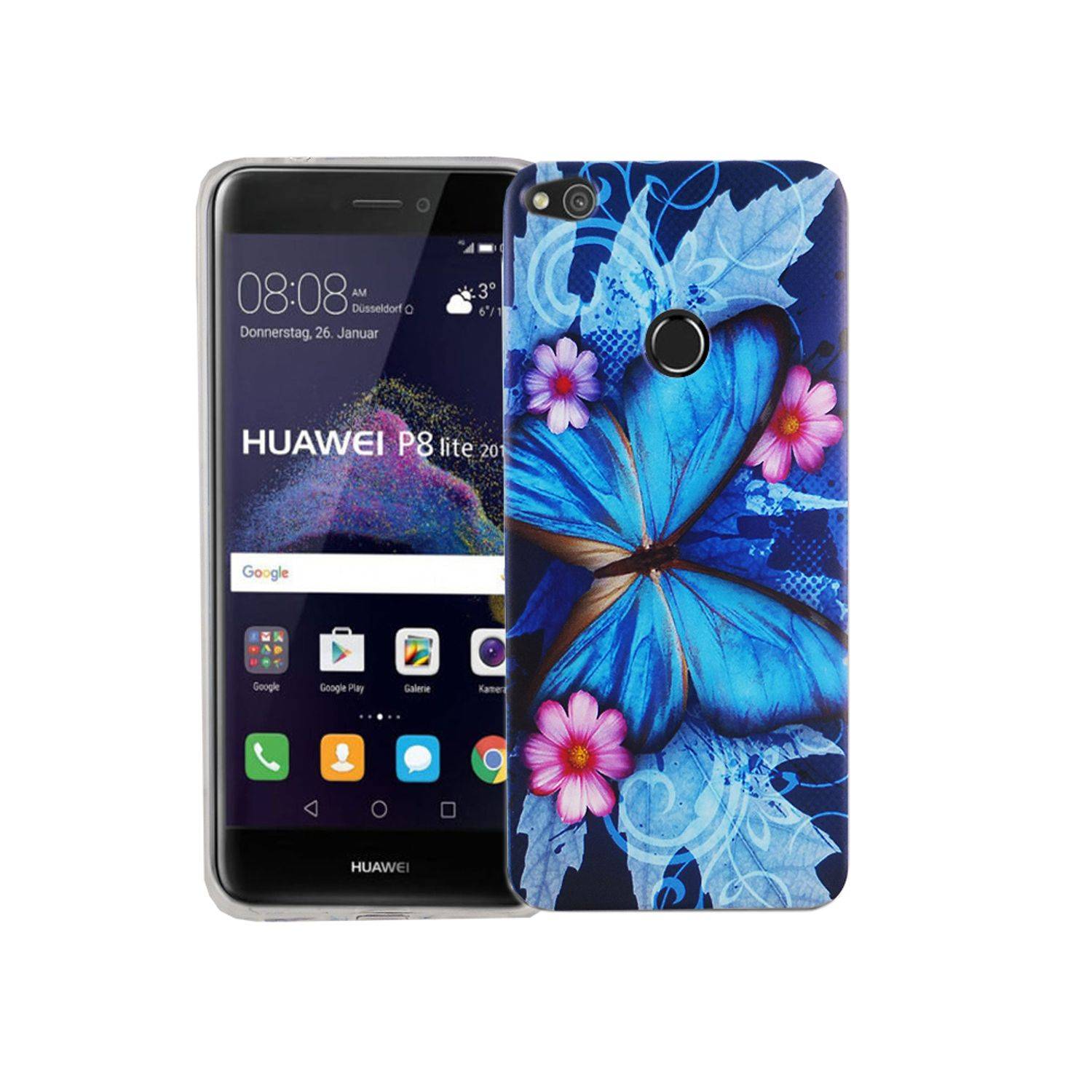 Huawei P8 Lite 2017 Handyhülle Bumper Backcover Blau