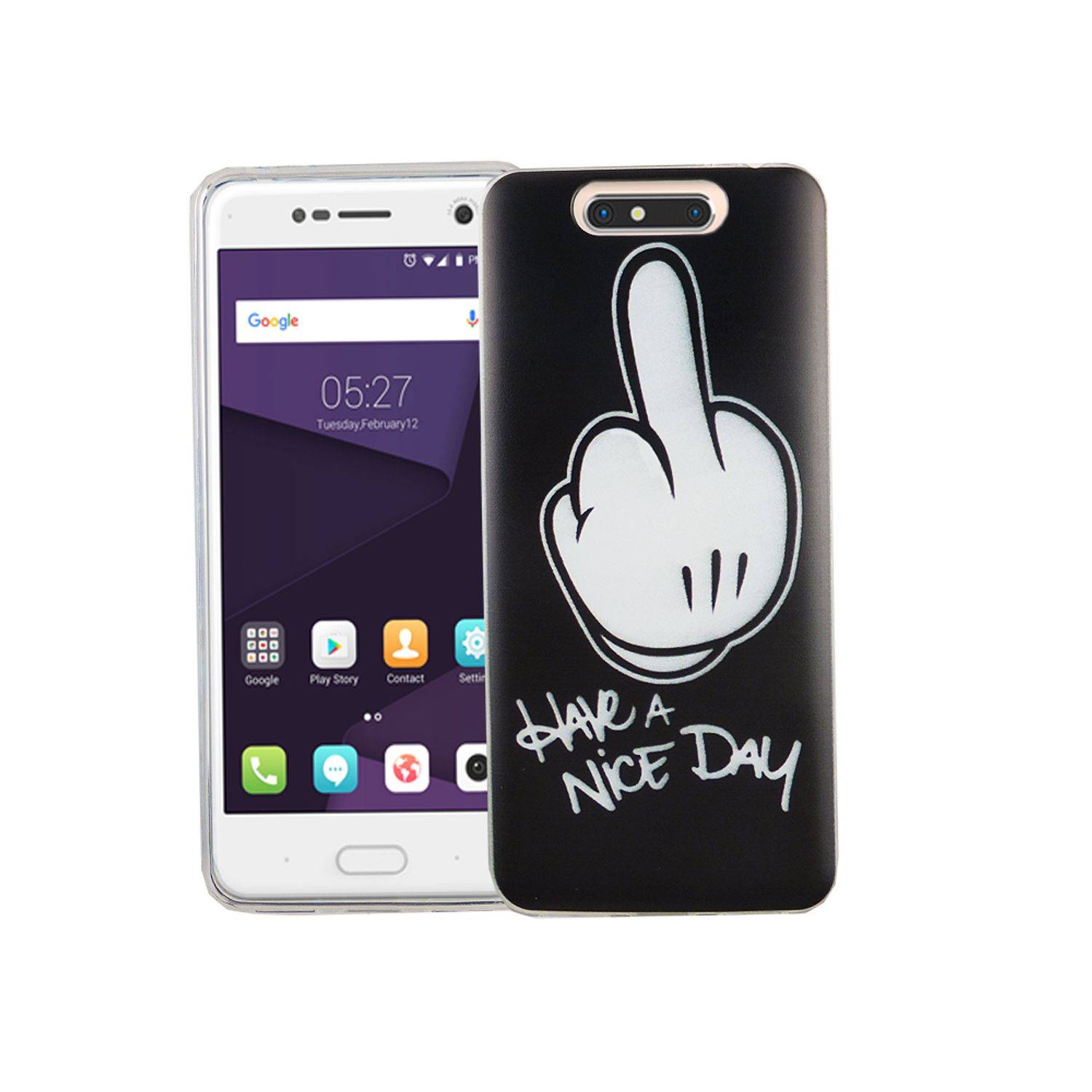 ZTE Blade V8 Handyhülle Bumper Backcover Schwarz