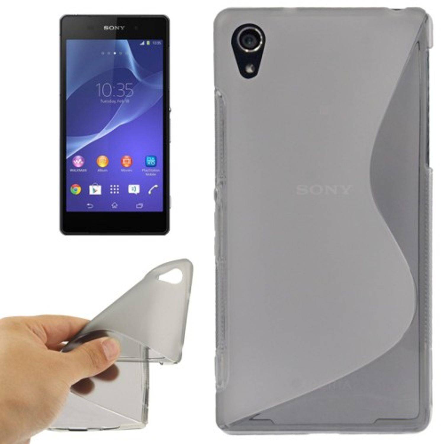 Sony Xperia Z2 Handyhülle Backcover Grau