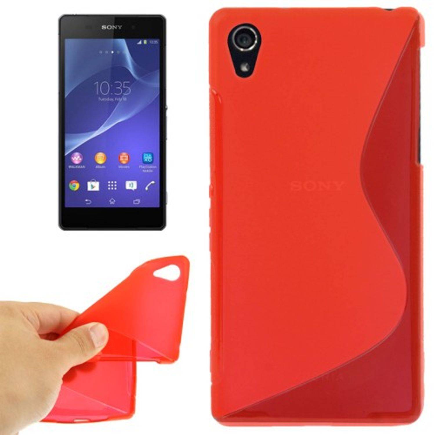 Sony Xperia Z2 Handyhülle Backcover Rot