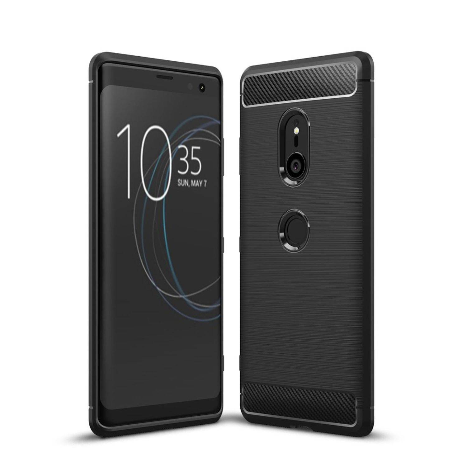 Motorola Moto Z3 Handyhülle Carbon Optik Backcover Schwarz
