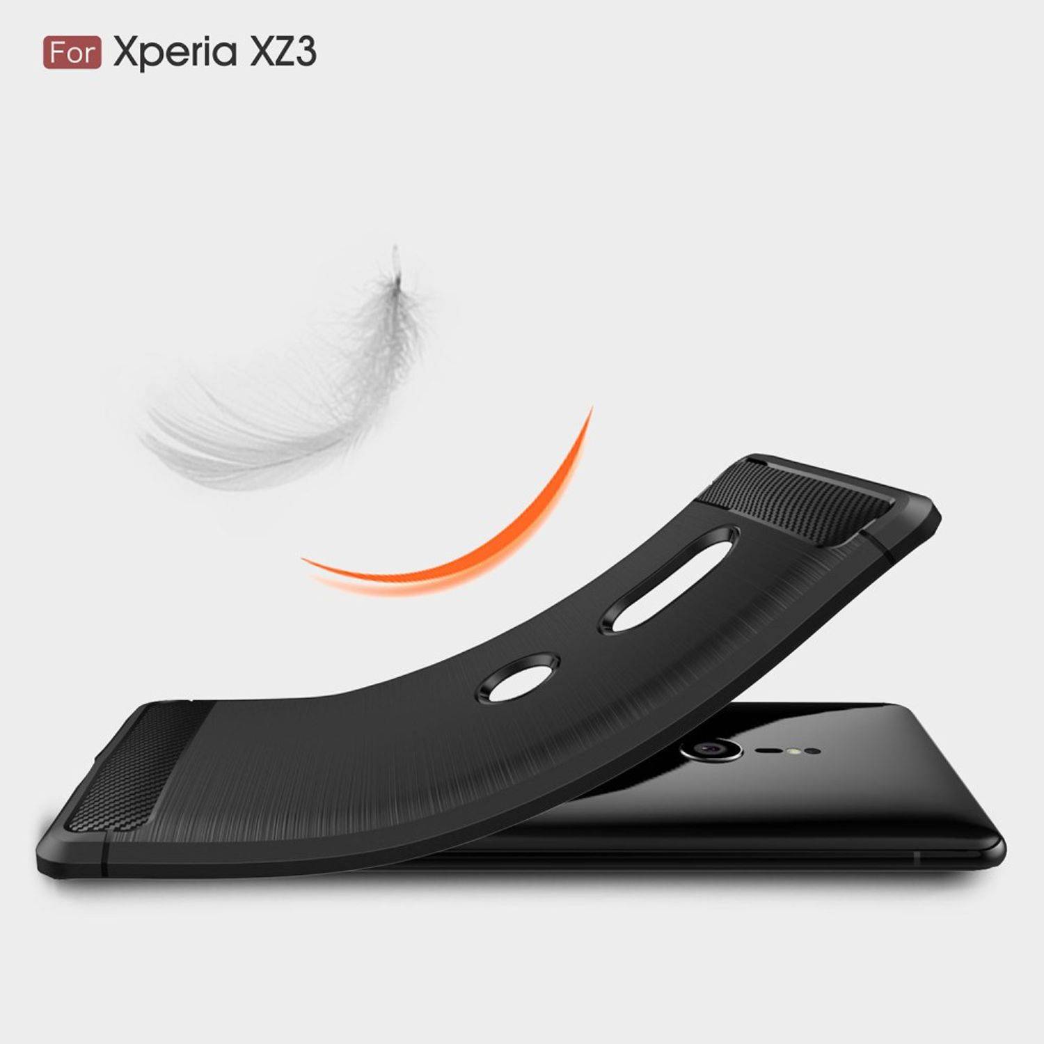 Motorola Moto Z3 Handyhülle Carbon Optik Backcover Schwarz