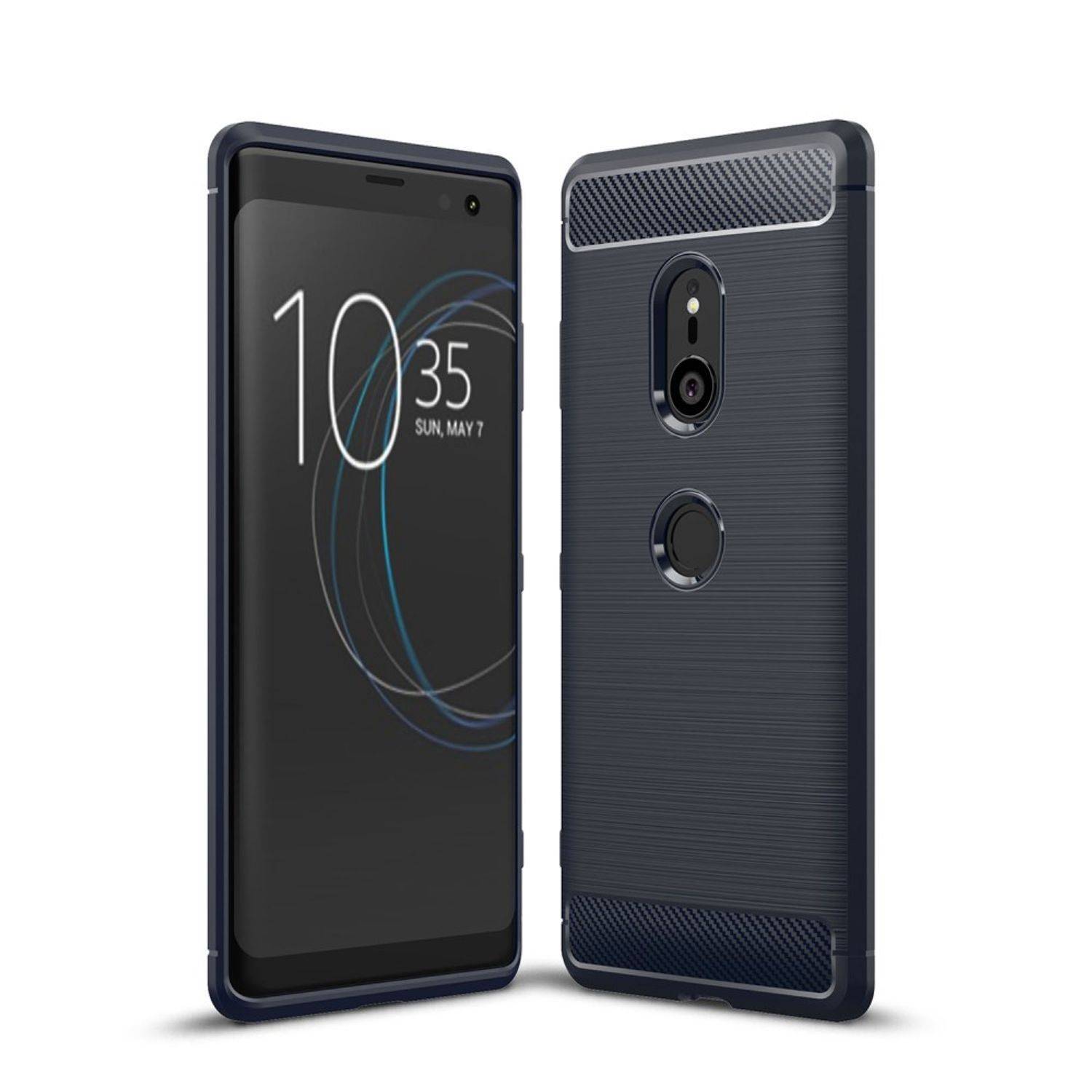 Motorola Moto Z3 Handyhülle Carbon Optik Backcover Blau