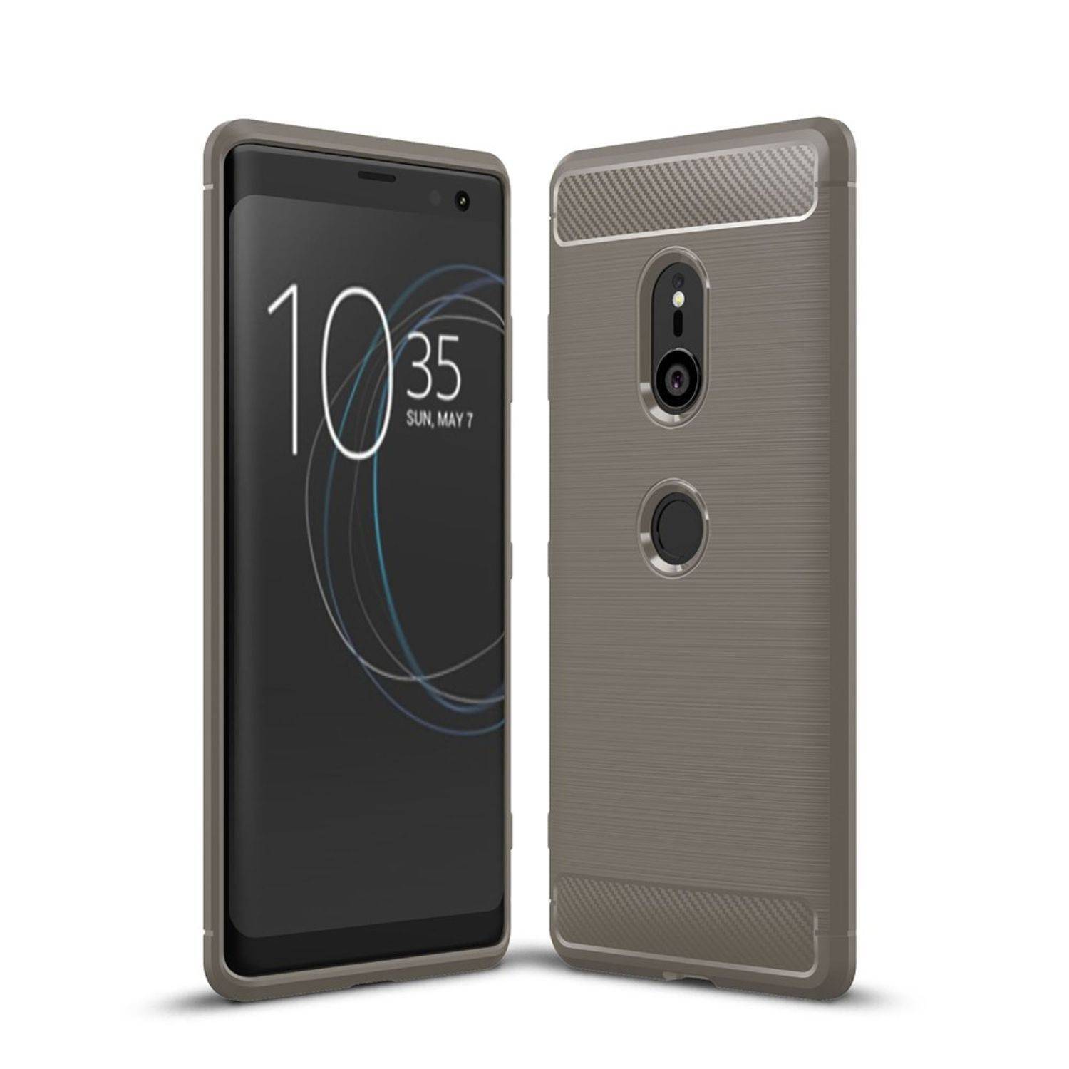 Motorola Moto Z3 Handyhülle Carbon Optik Backcover Grau