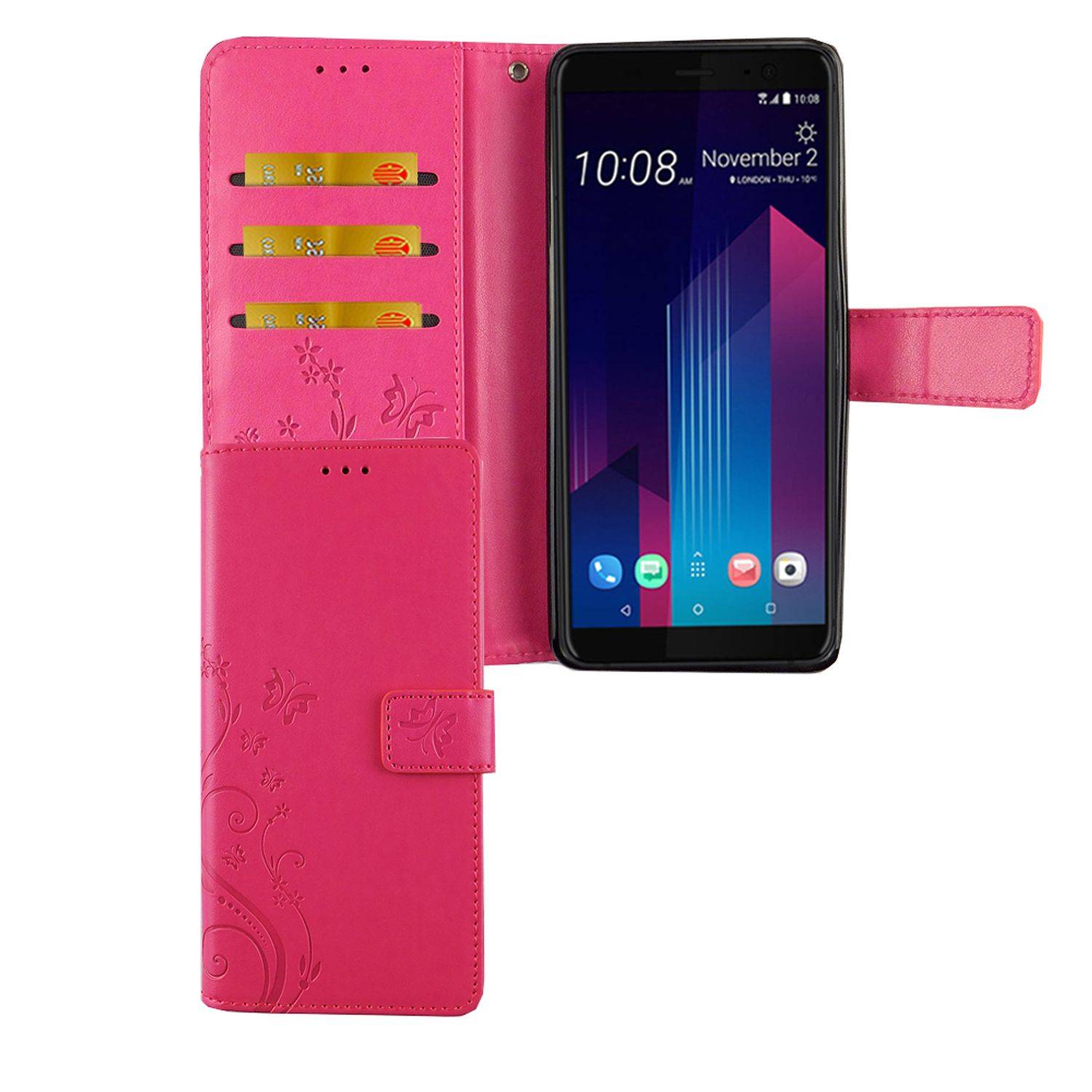 HTC U12 Plus Handyhülle Bookcover Rosa