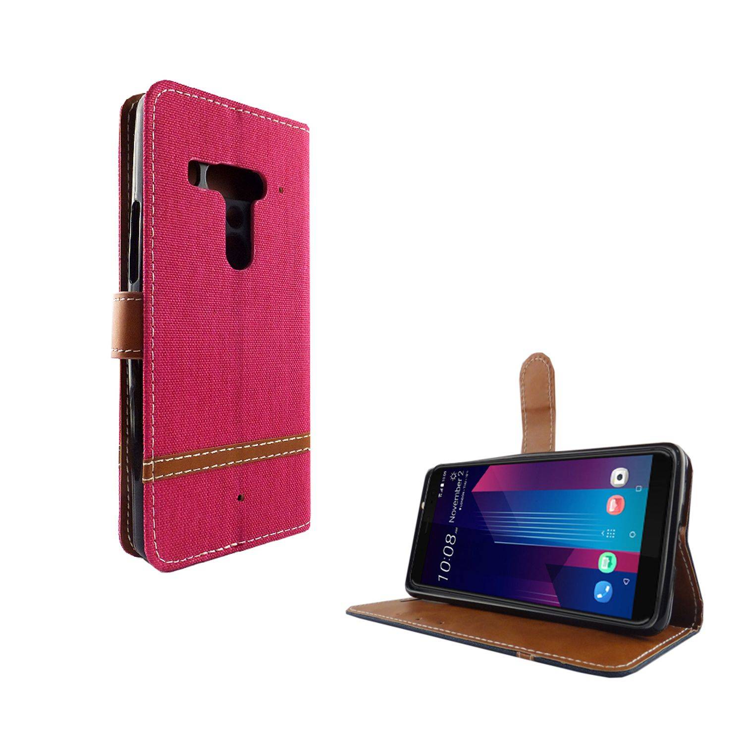 HTC U12 Plus Handyhülle Bookcover Rosa