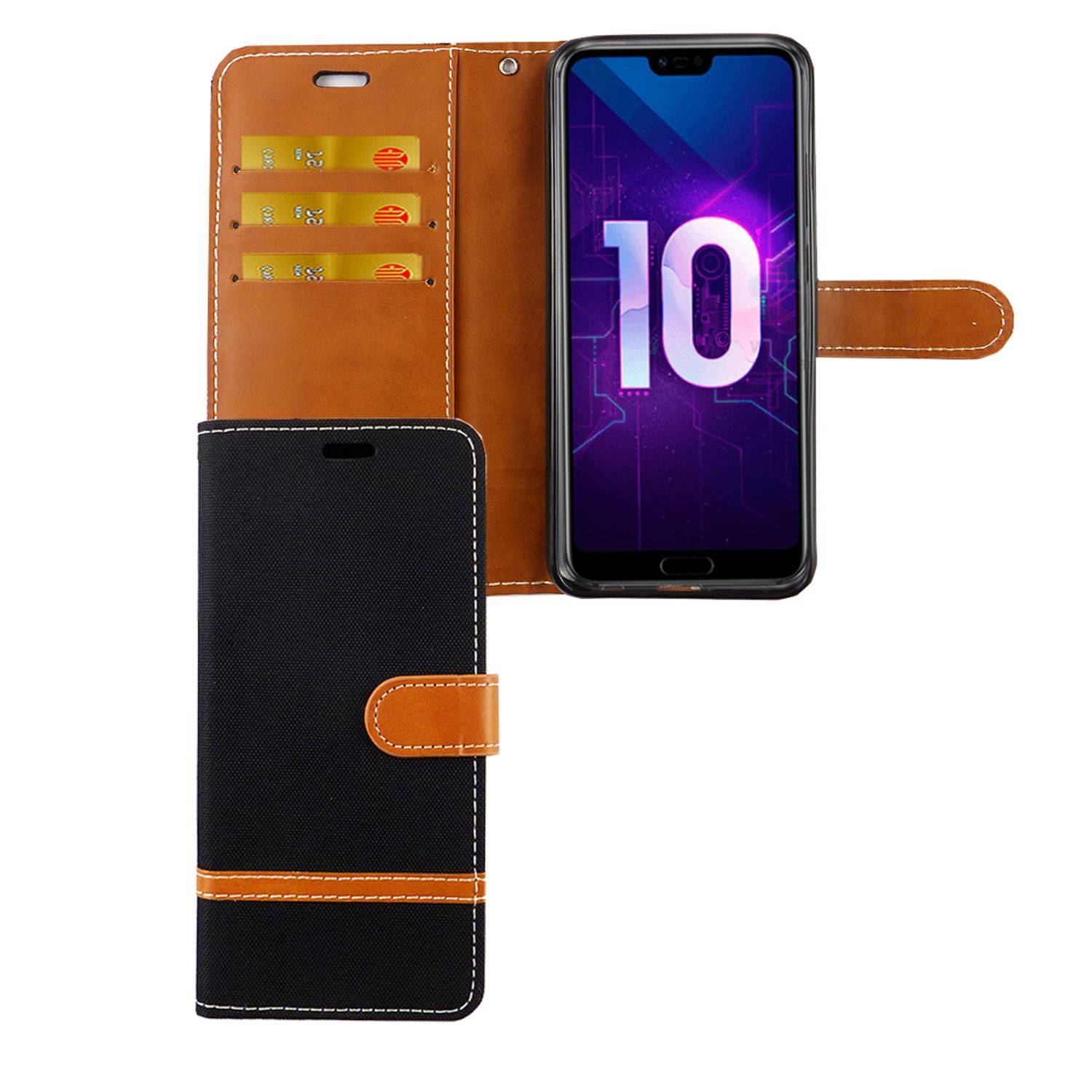 Huawei Honor 10 Handyhülle Bookcover Schwarz