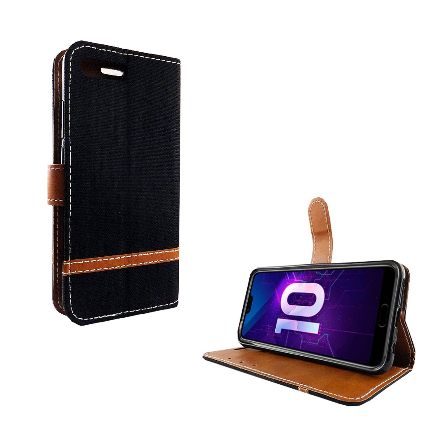 Huawei Honor 10 Handyhülle Bookcover Schwarz