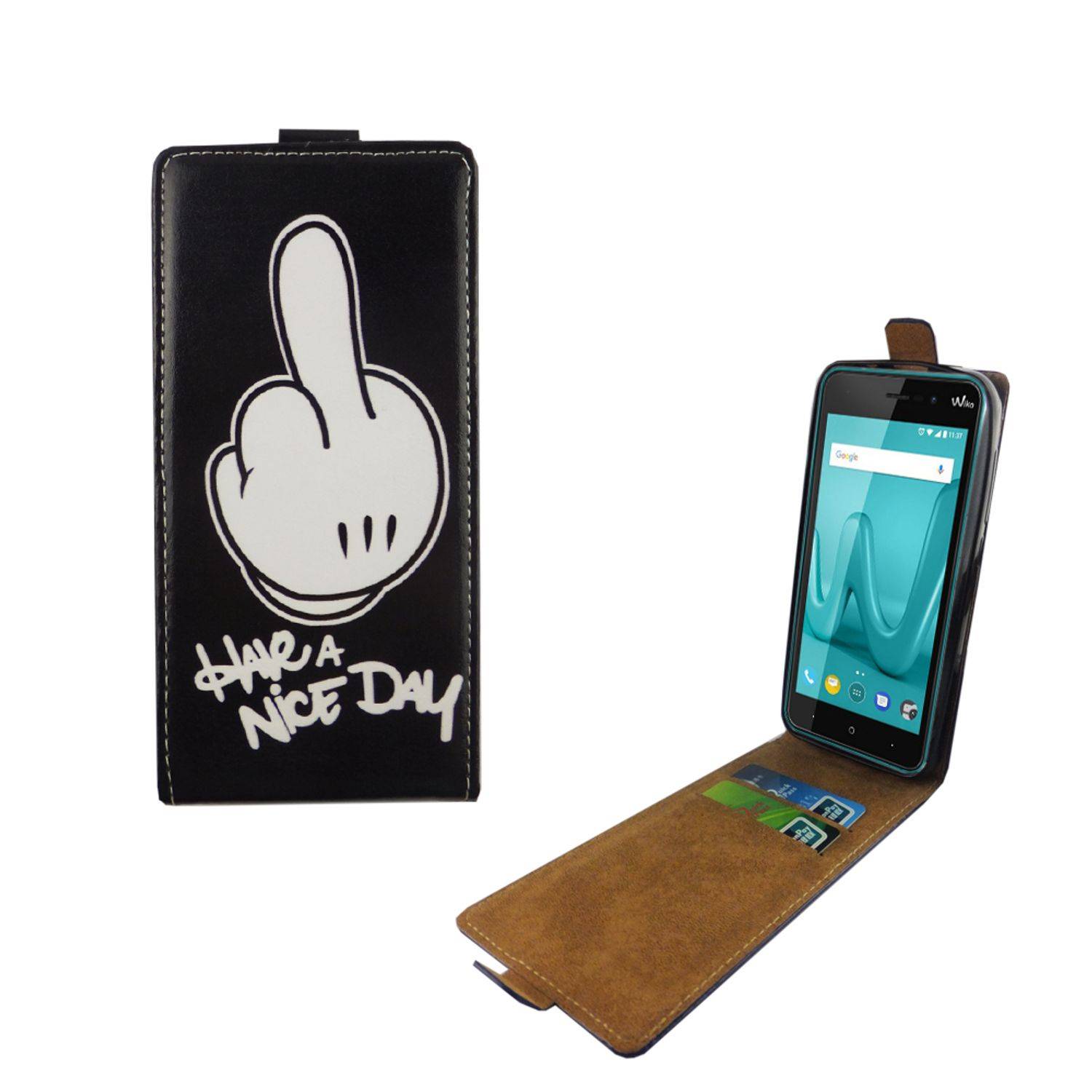 Wiko Lenny 4 Handyhülle Backcover Schwarz