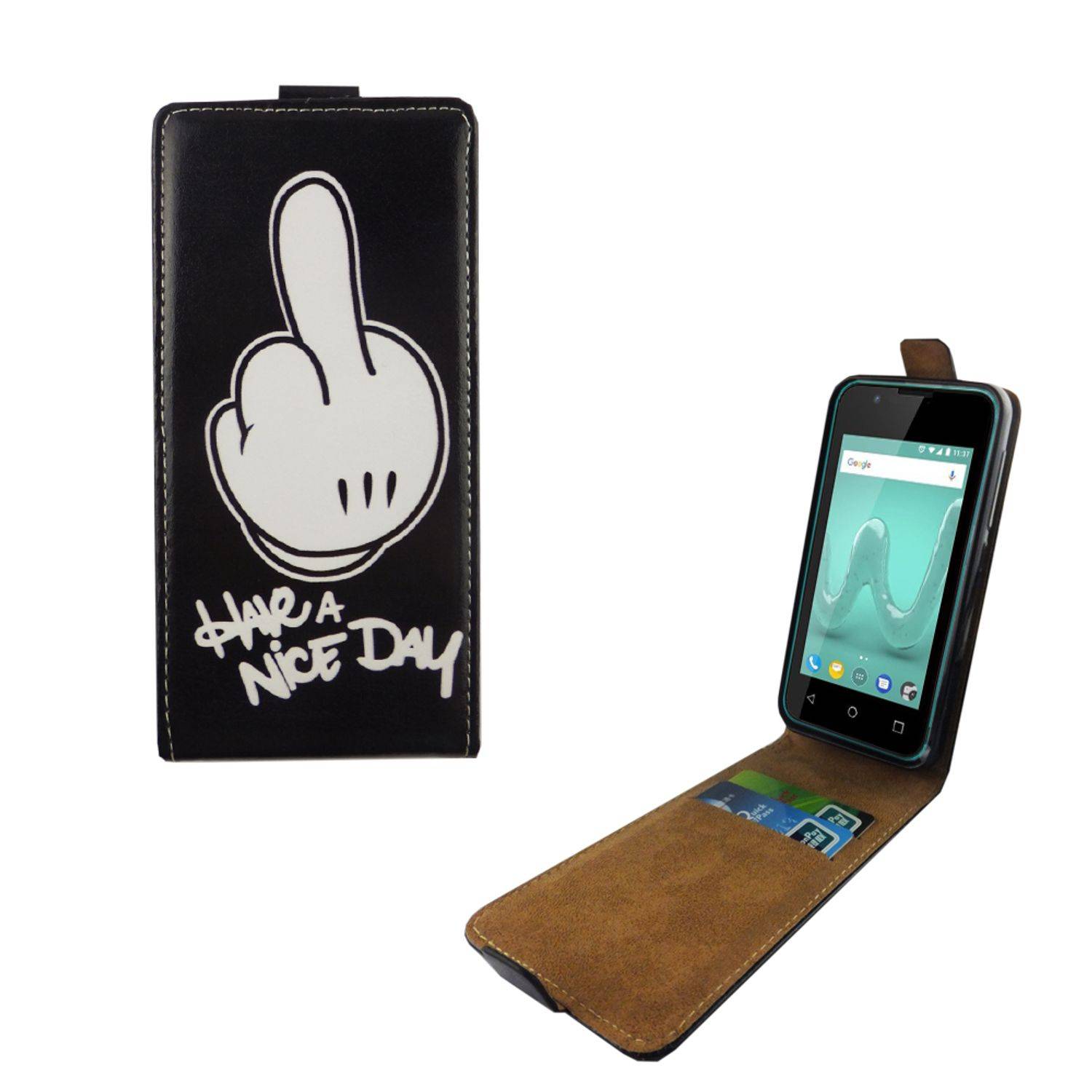 Wiko Sunny 2 Handyhülle Backcover Schwarz